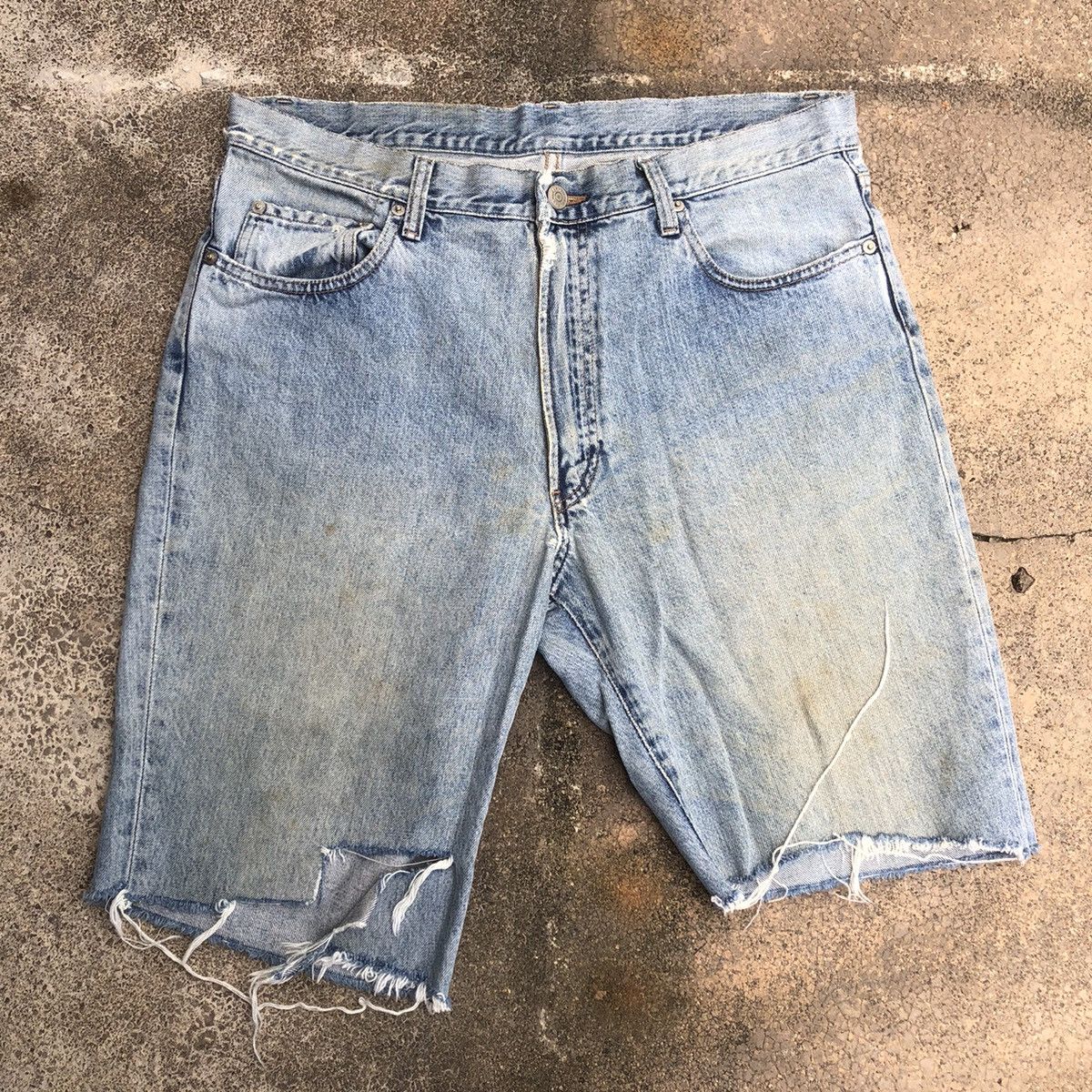 RRL Ralph Lauren × Ralph Lauren 🔥Trash🔥RRL Ralph Lauren Destroy Slay Rips Dirty Denim Pants Size US 35 - 1 Thumbnail