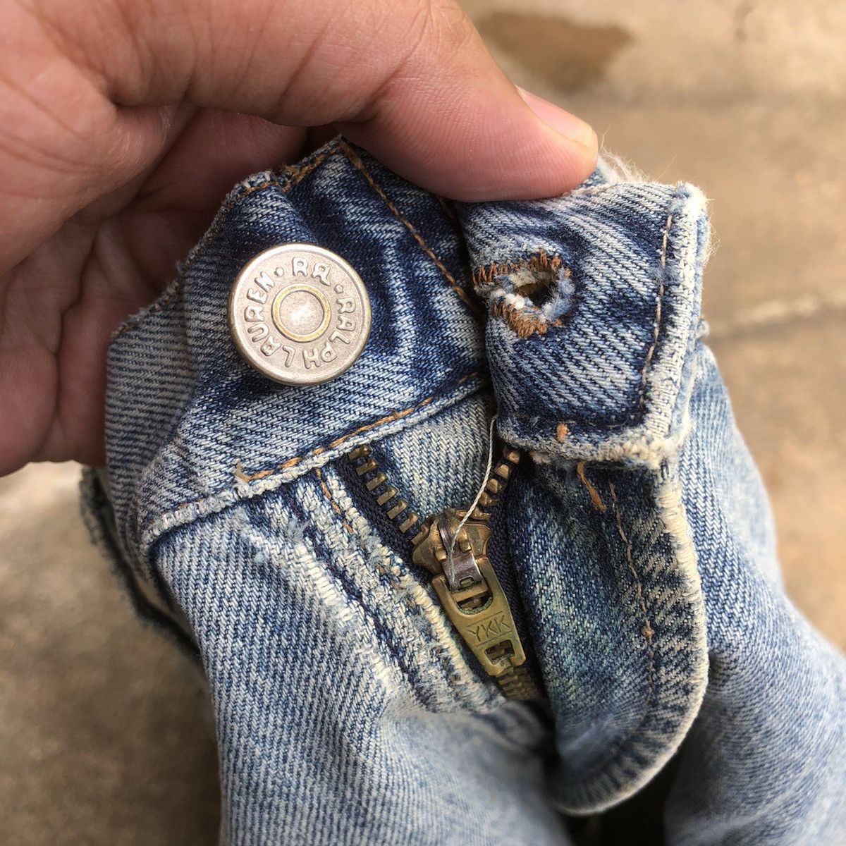 RRL Ralph Lauren × Ralph Lauren 🔥Trash🔥RRL Ralph Lauren Destroy Slay Rips Dirty Denim Pants Size US 35 - 14 Thumbnail