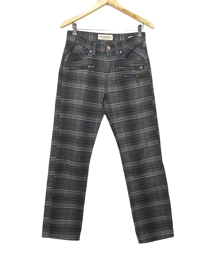 Japan Streetwear Fashion Plaid Mid Rise Pant