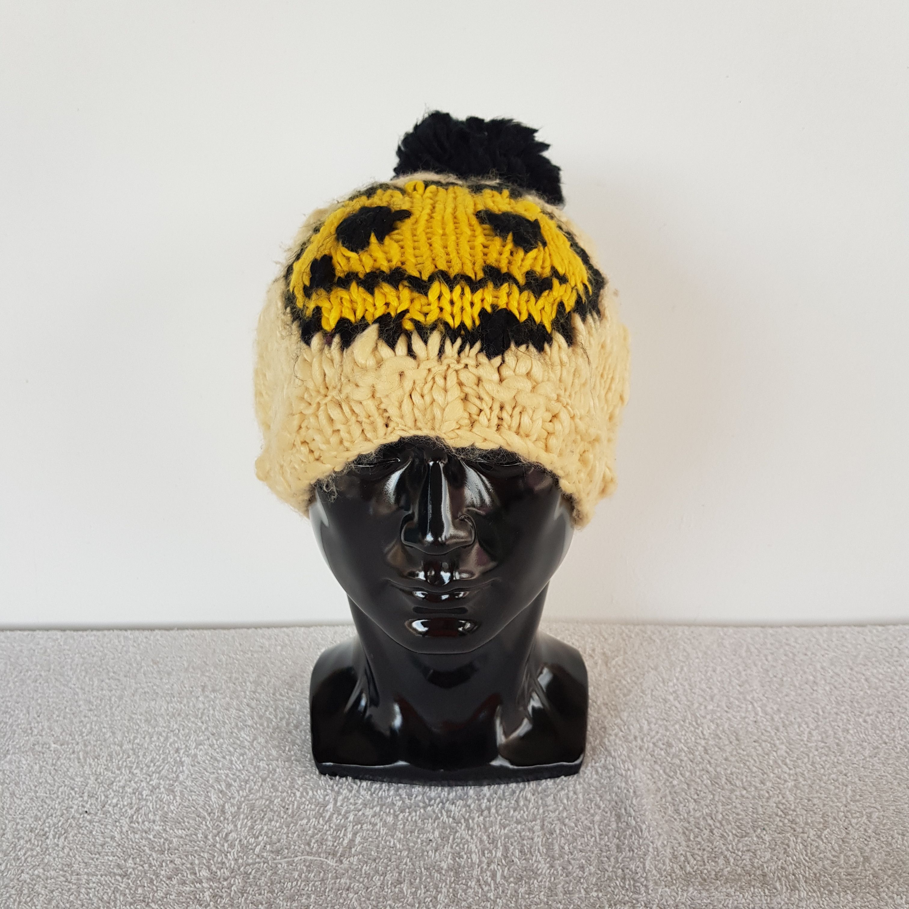 Japanese Brand × Vintage Smile Face Beanie Snow Cap alike Kapital Hats Knitted Size ONE SIZE - 2 Thumbnail