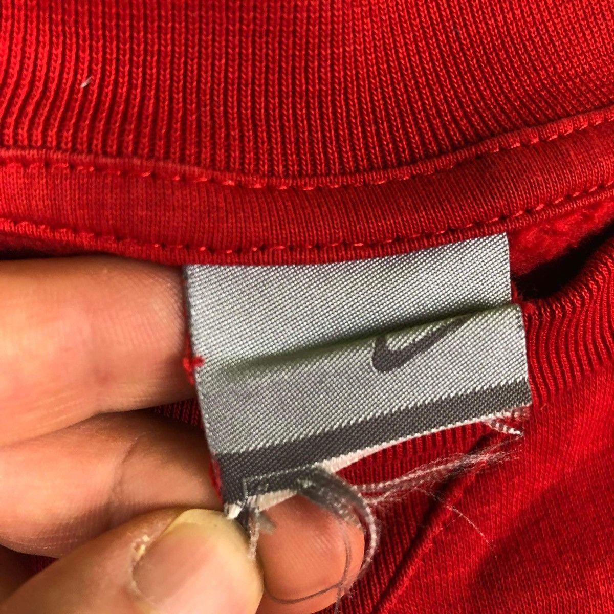 Nike × Vintage Nike center swoosh spellout hoodie 90s red y2k Size US S / EU 44-46 / 1 - 4 Thumbnail