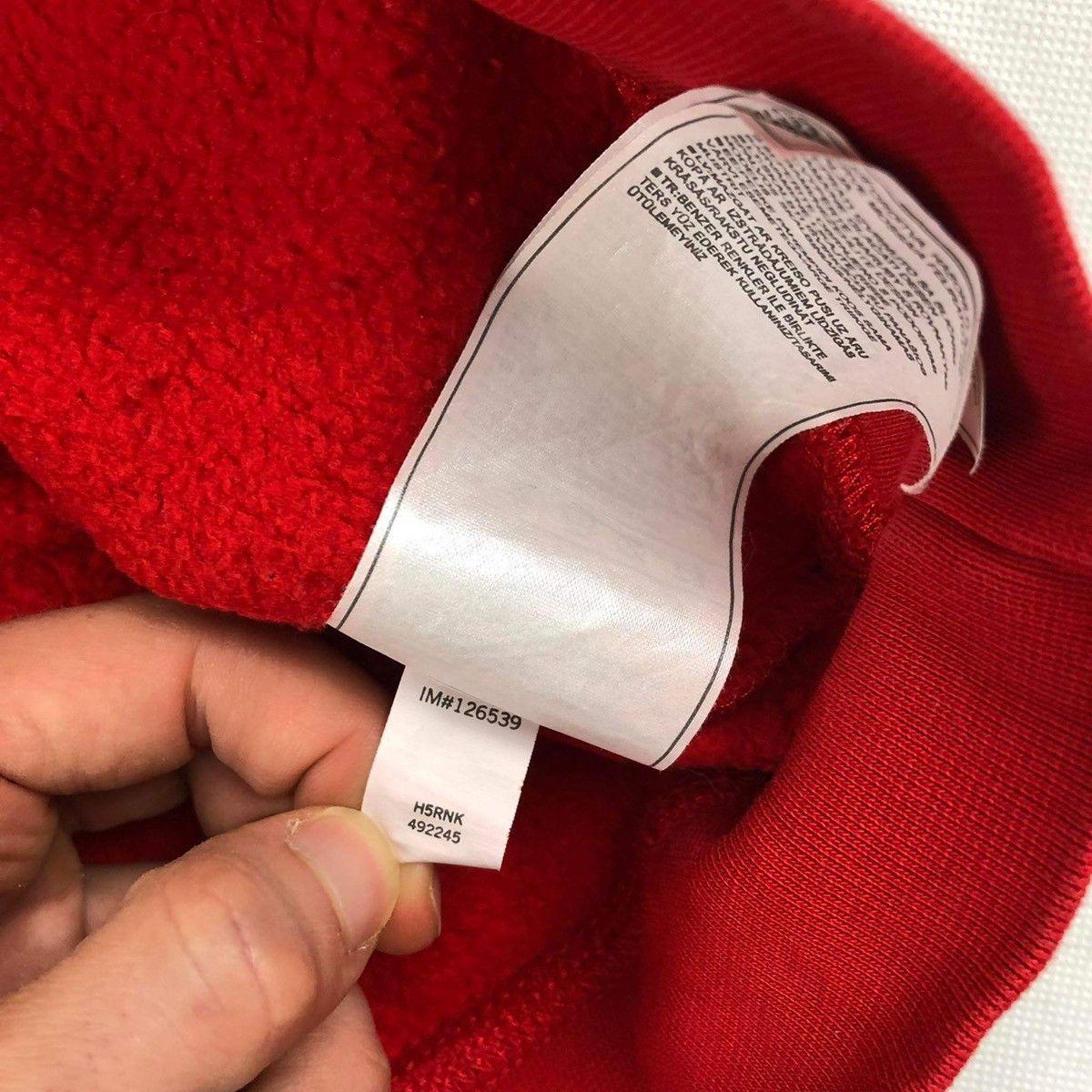 Nike × Vintage Nike center swoosh spellout hoodie 90s red y2k Size US S / EU 44-46 / 1 - 7 Thumbnail