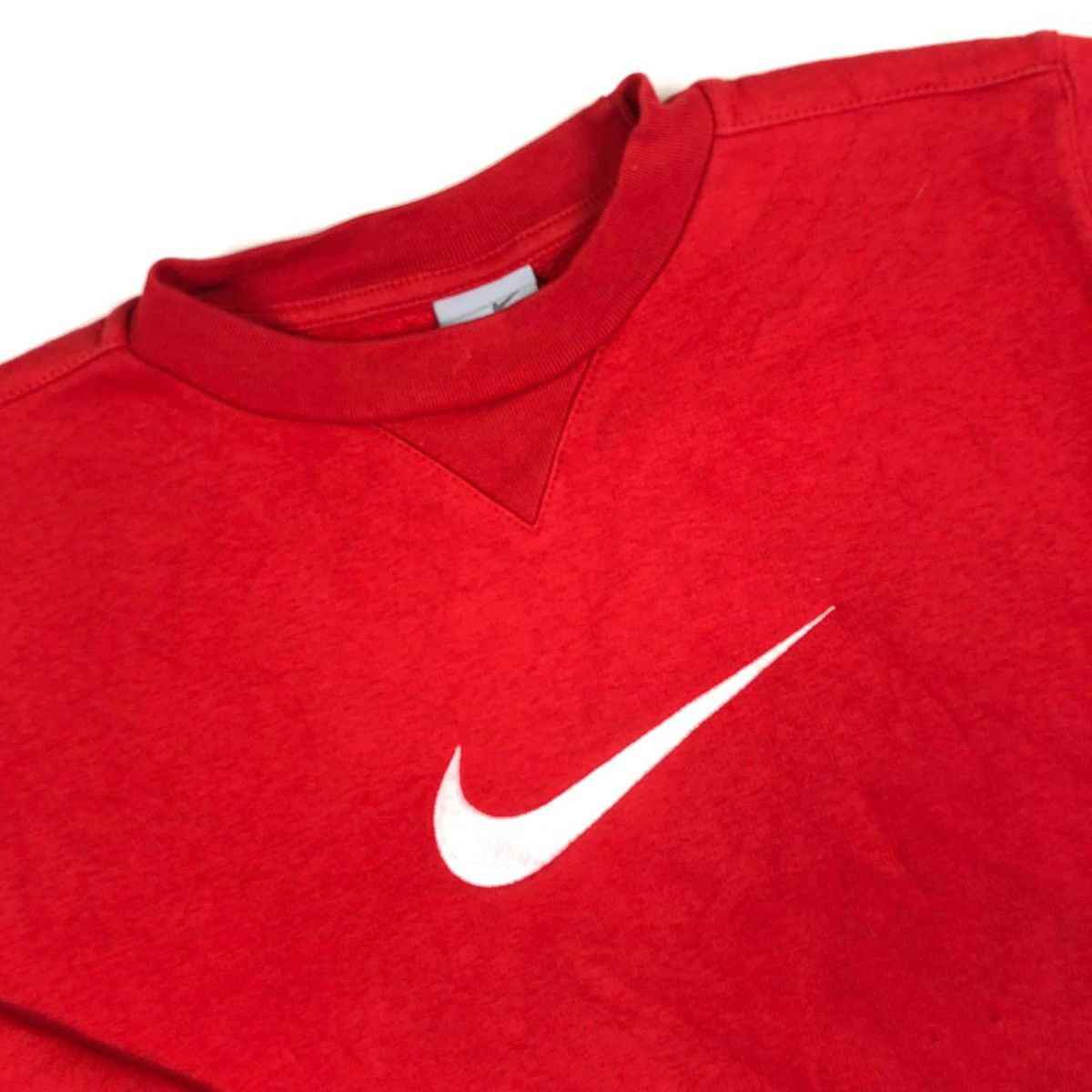 Nike × Vintage Nike center swoosh spellout hoodie 90s red y2k Size US S / EU 44-46 / 1 - 5 Thumbnail
