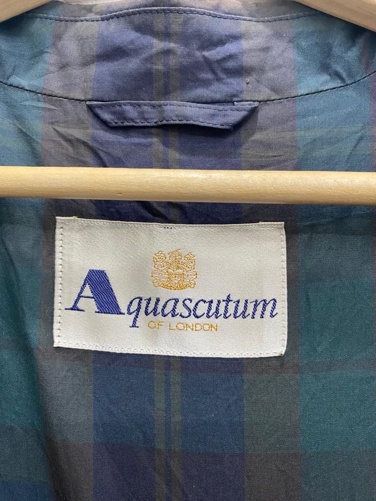 Aquascutum 🔥VINTAGE AQUASCUTUM PLAID GREEN NYLON BUTTON JACKET Size US M / EU 48-50 / 2 - 7 Thumbnail
