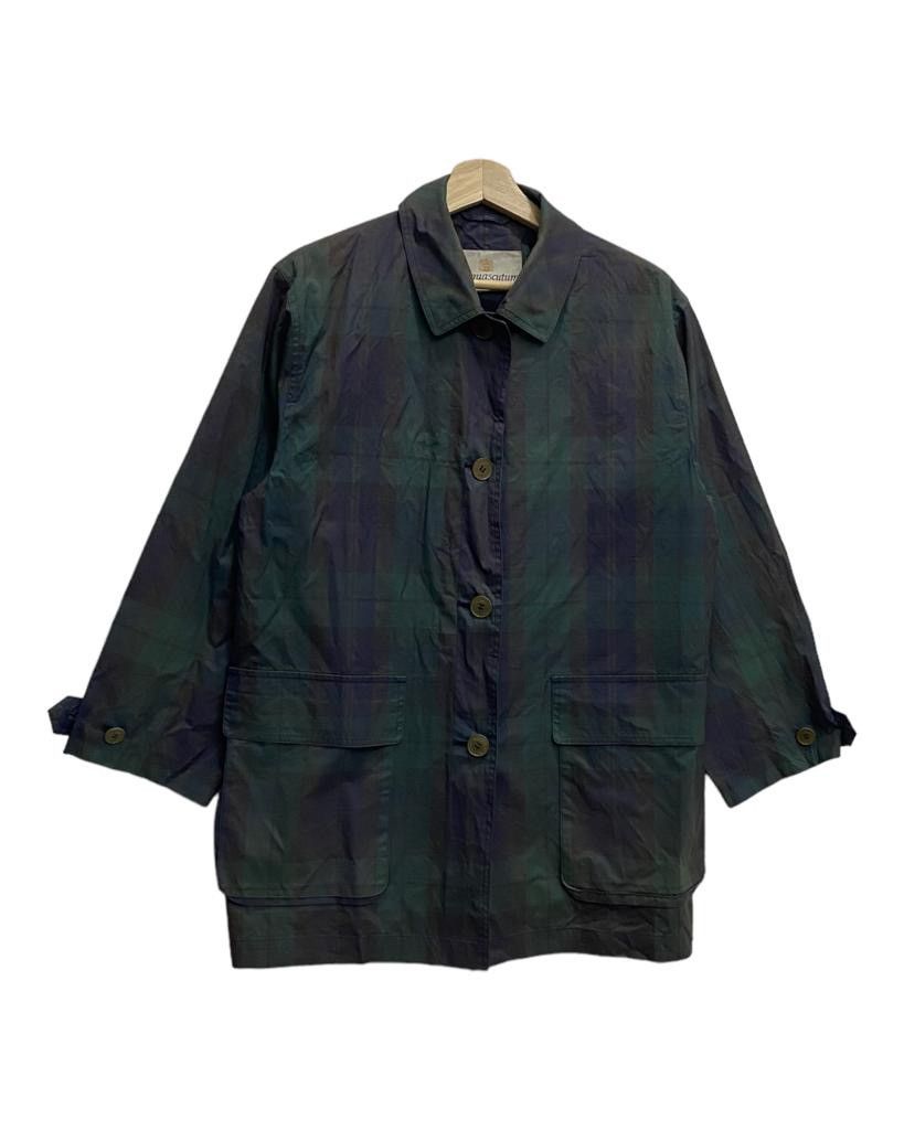 Aquascutum 🔥VINTAGE AQUASCUTUM PLAID GREEN NYLON BUTTON JACKET Size US M / EU 48-50 / 2 - 6 Thumbnail
