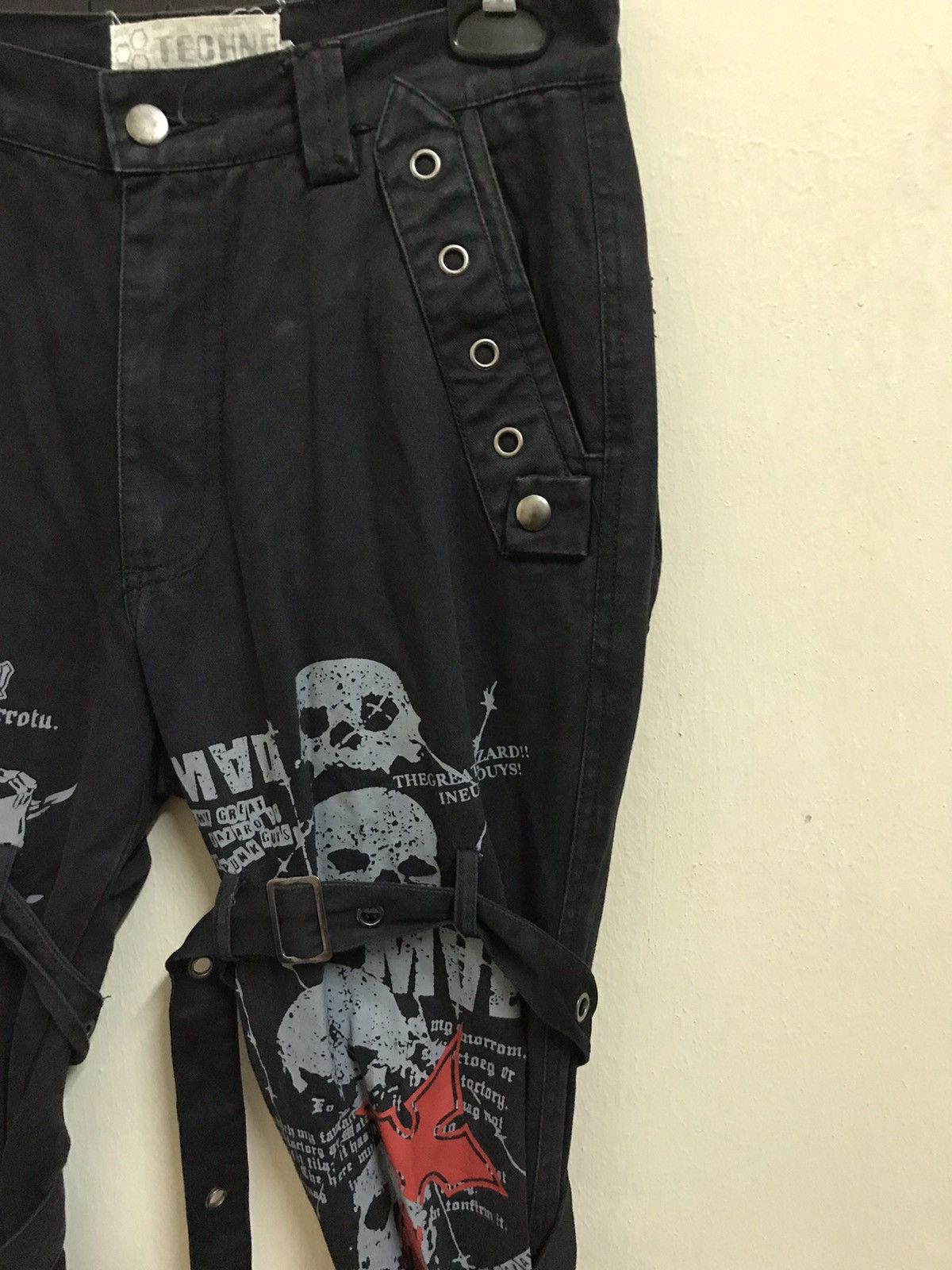 Japanese Brand Pechno Tactical Cargo Parachute Punk Pants Size US 29 - 7 Thumbnail