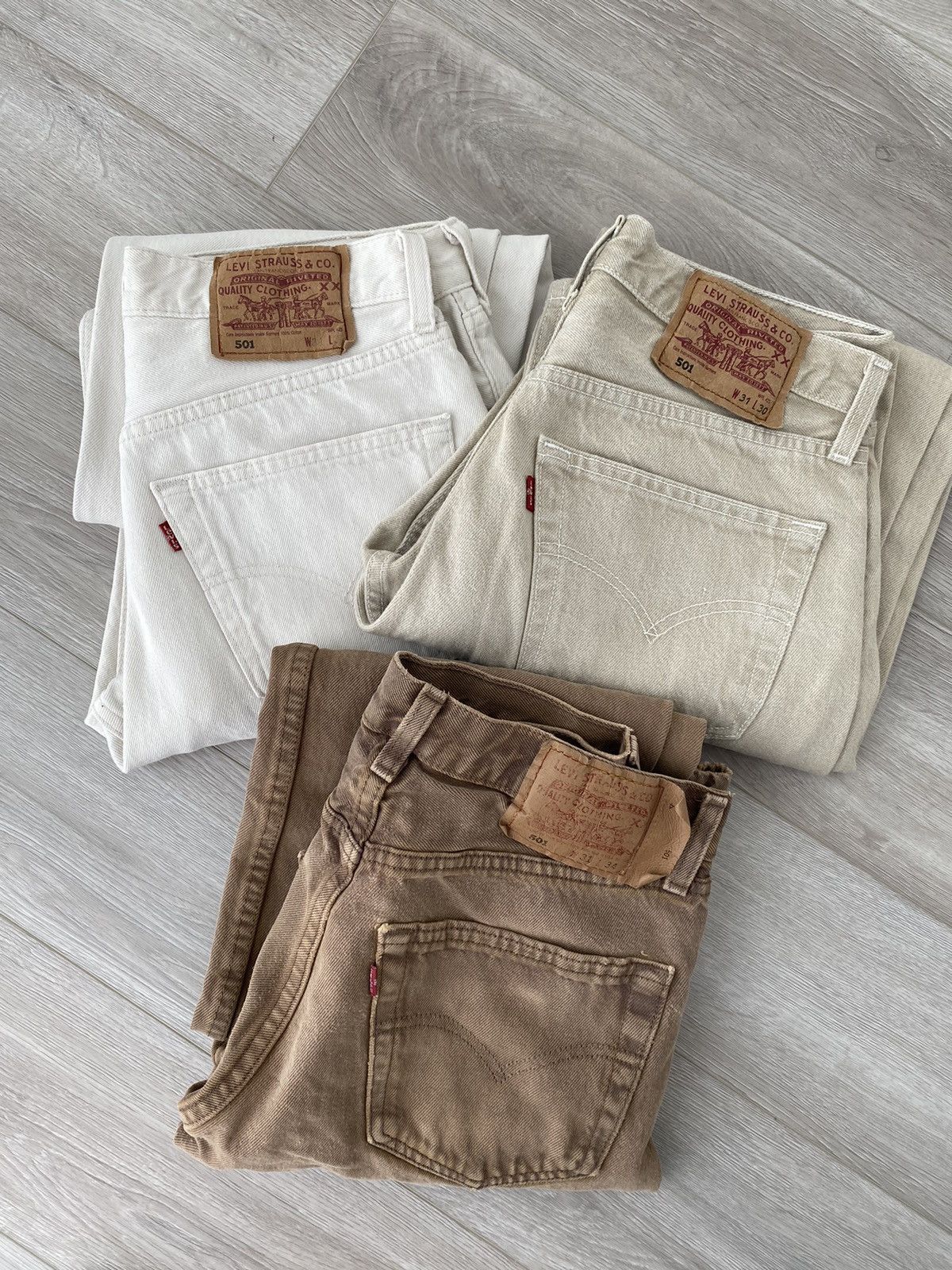 Levi's × Levi's Vintage Clothing × Vintage Vintage Levi’s 501 in Light Brown Size US 31 - 8 Thumbnail