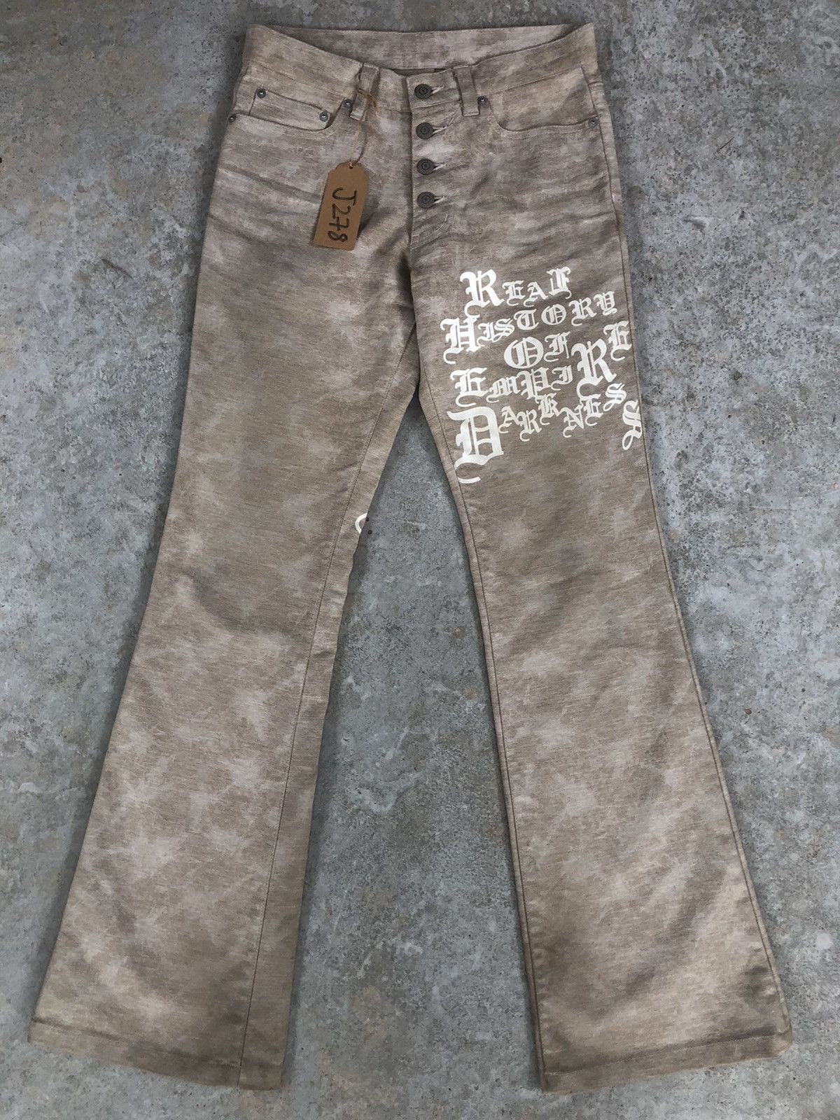 Tornado Mart Tornado Mart Flared Jeans Spellout Splatter Size US 29 - 1 Thumbnail