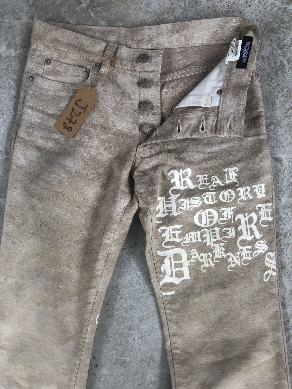 Tornado Mart Tornado Mart Flared Jeans Spellout Splatter Size US 29 - 3 Thumbnail