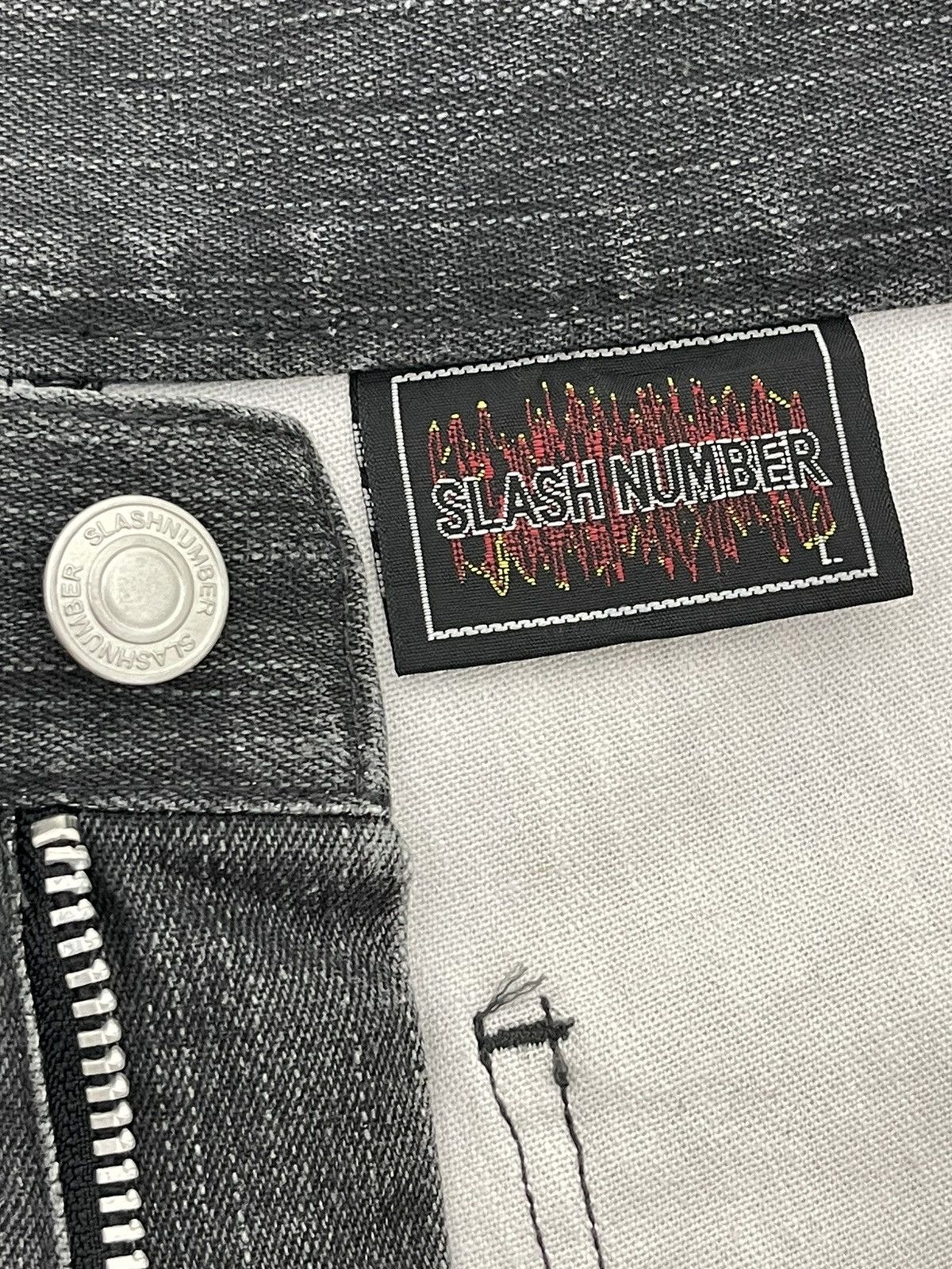 Japanese Brand Bondage Jeans Stretch Slash Number High Rise Regular 1🟦7 Size US 30 / EU 46 - 18 Thumbnail