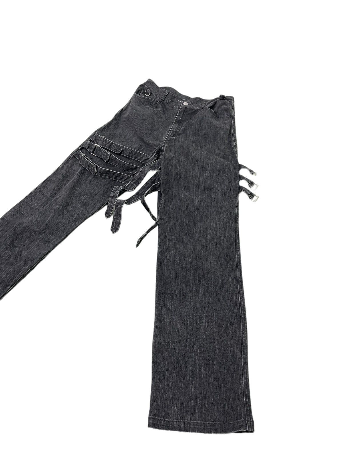 Japanese Brand Bondage Jeans Stretch Slash Number High Rise Regular 1🟦7 Size US 30 / EU 46 - 3 Thumbnail