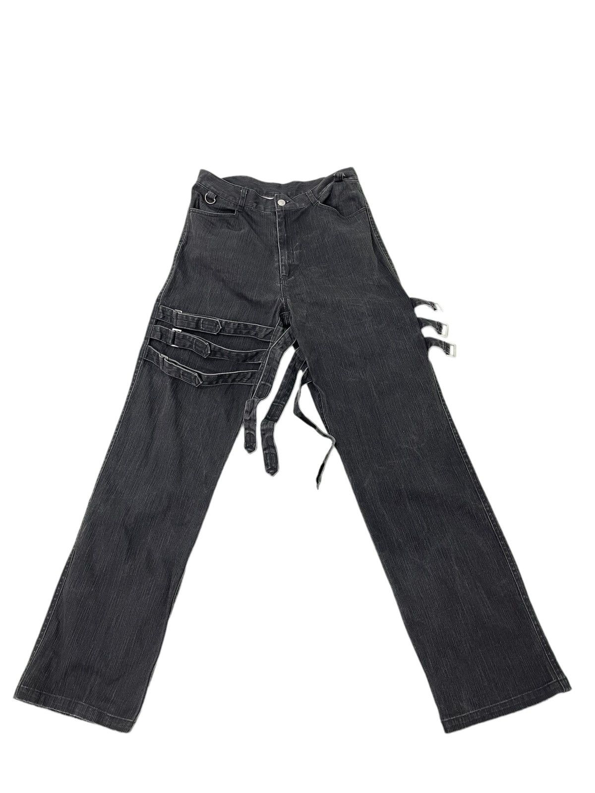 Japanese Brand Bondage Jeans Stretch Slash Number High Rise Regular 1🟦7 Size US 30 / EU 46 - 2 Thumbnail