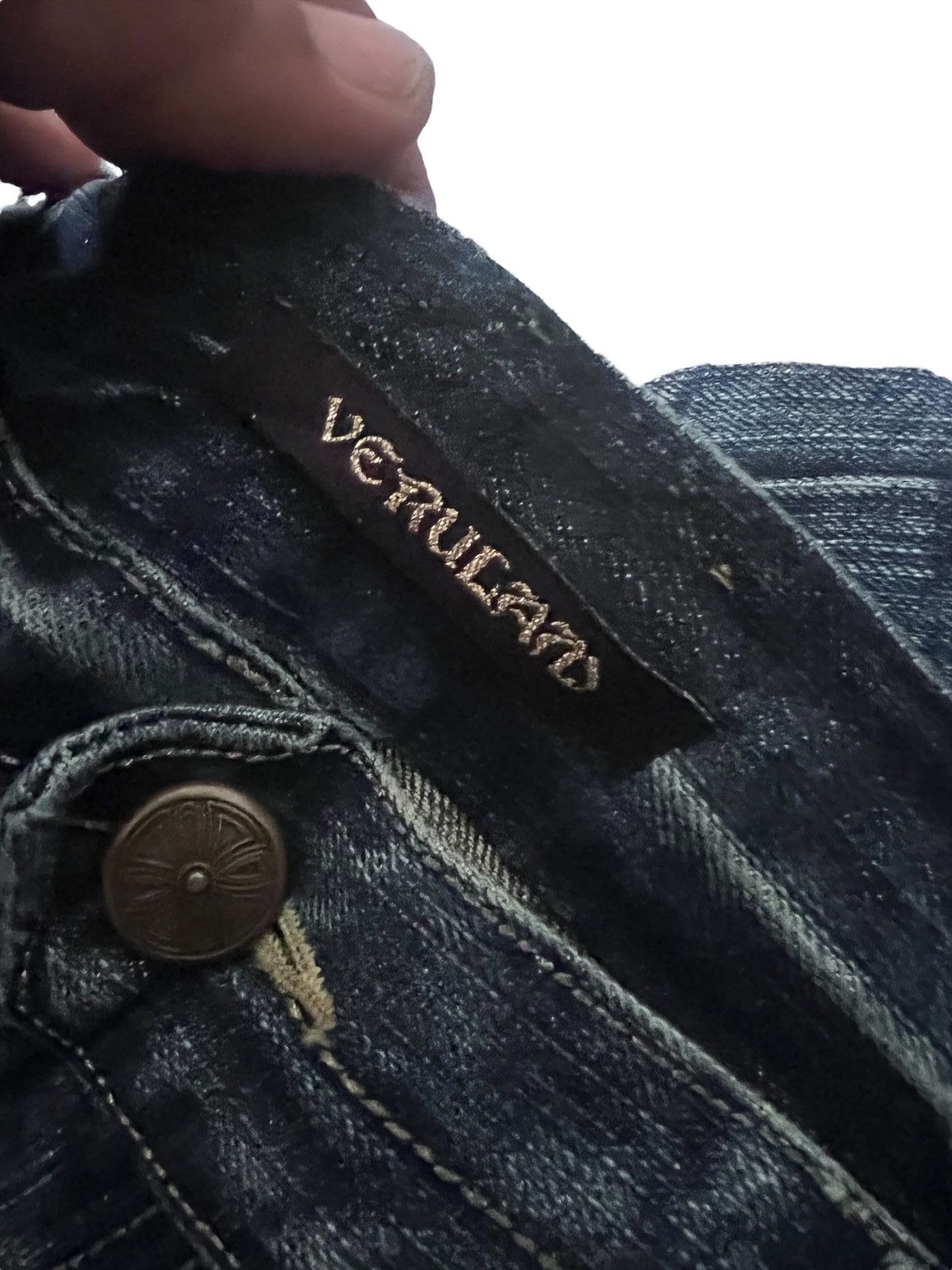 Japanese Brand DISTRESSED DENIM VERULAND GOLD THREAD PANTS Size US 33 - 10 Thumbnail