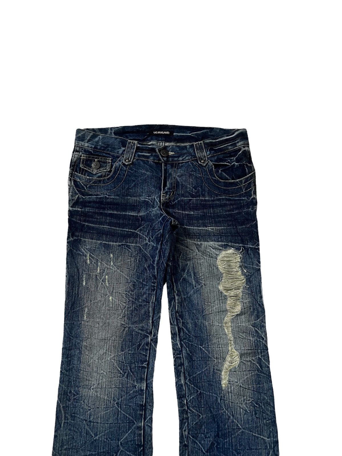 Japanese Brand DISTRESSED DENIM VERULAND GOLD THREAD PANTS Size US 33 - 2 Thumbnail