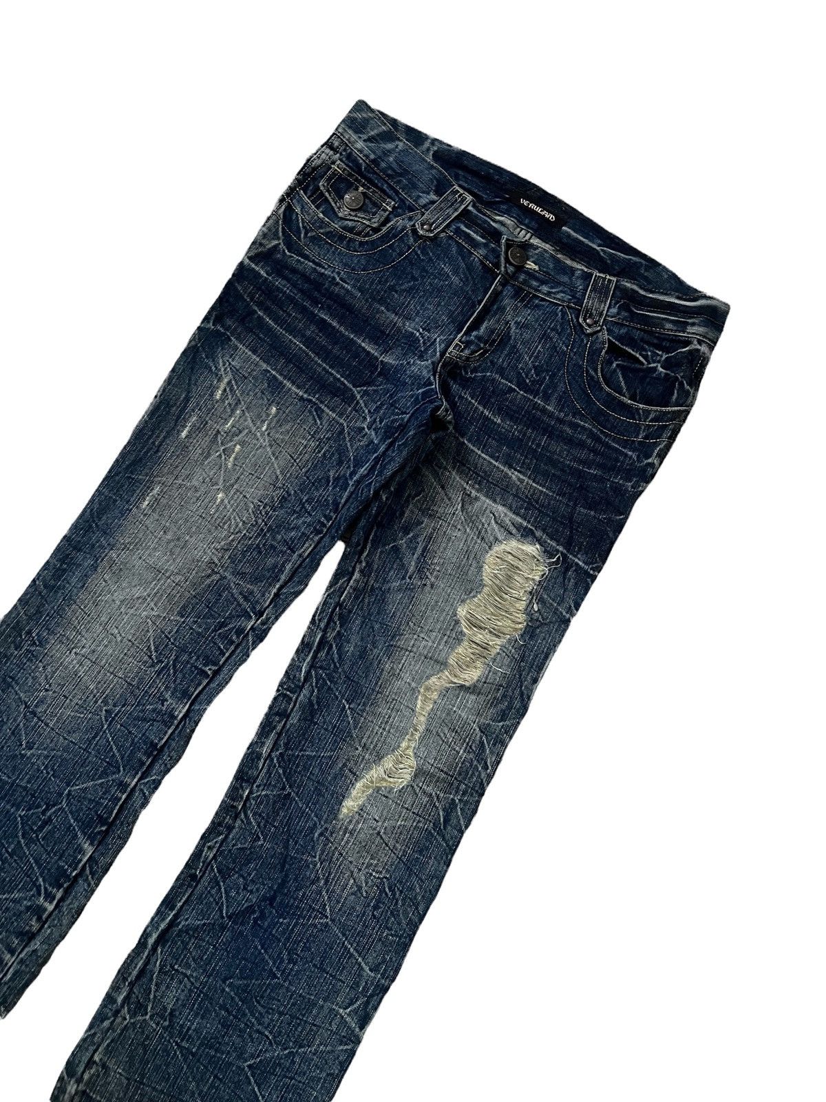 Japanese Brand DISTRESSED DENIM VERULAND GOLD THREAD PANTS Size US 33 - 4 Thumbnail