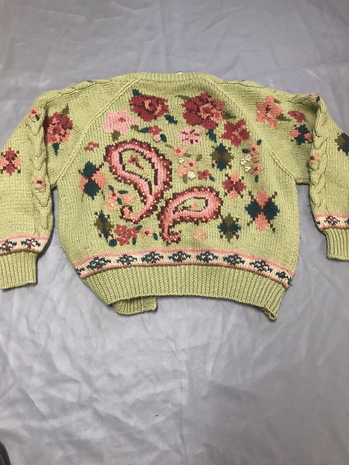 Designer × Vintage Wool Cardigan Golf bode inspired Bandana medium Size M / US 6-8 / IT 42-44 - 6 Thumbnail