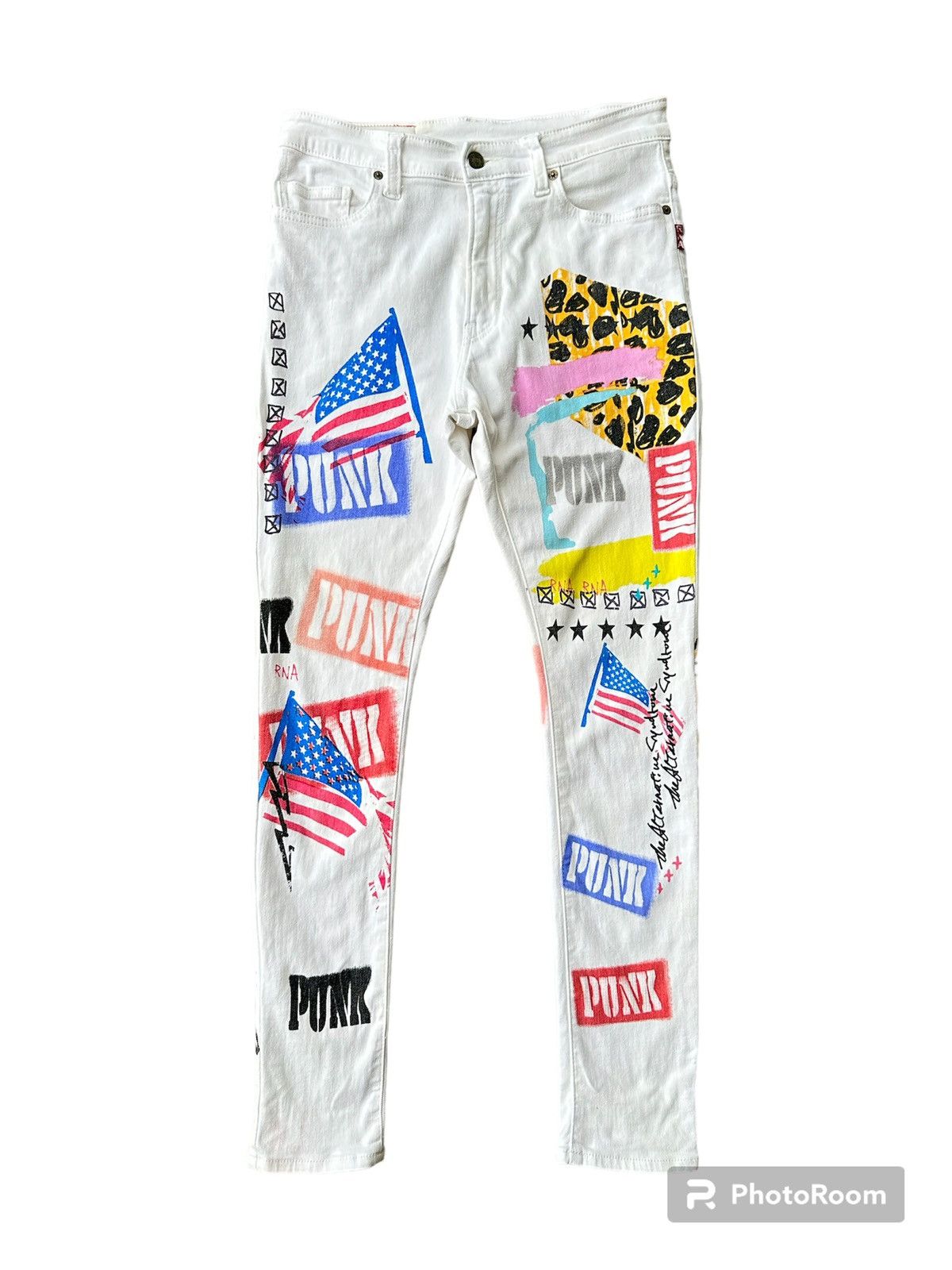If Six Was Nine × Japanese Brand SICK‼️ StreetPunk Overprint Strecth Women Jeans Size 30" / US 8 / IT 44 - 1 Thumbnail