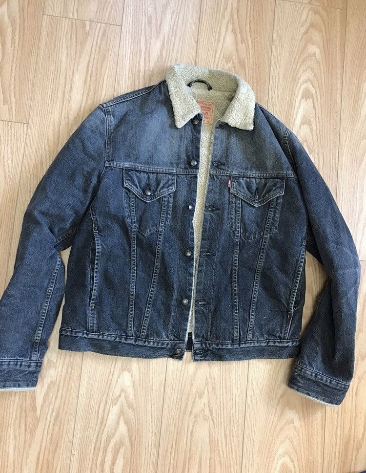 Levi's × Vintage Levi’s Sherpa black fade denim jacket xl large Size US L / EU 52-54 / 3 - 1 Thumbnail