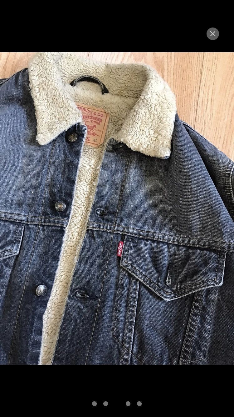 Levi's × Vintage Levi’s Sherpa black fade denim jacket xl large Size US L / EU 52-54 / 3 - 3 Thumbnail