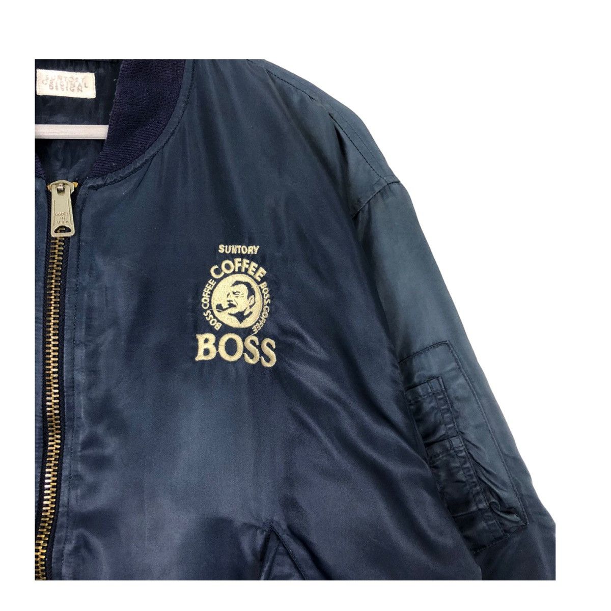 Japanese Brand × Vintage ARCHIVE💥90s SUNTORY BOSS COFFEE BOMBER JACKET SUNFADED Size US L / EU 52-54 / 3 - 6 Thumbnail