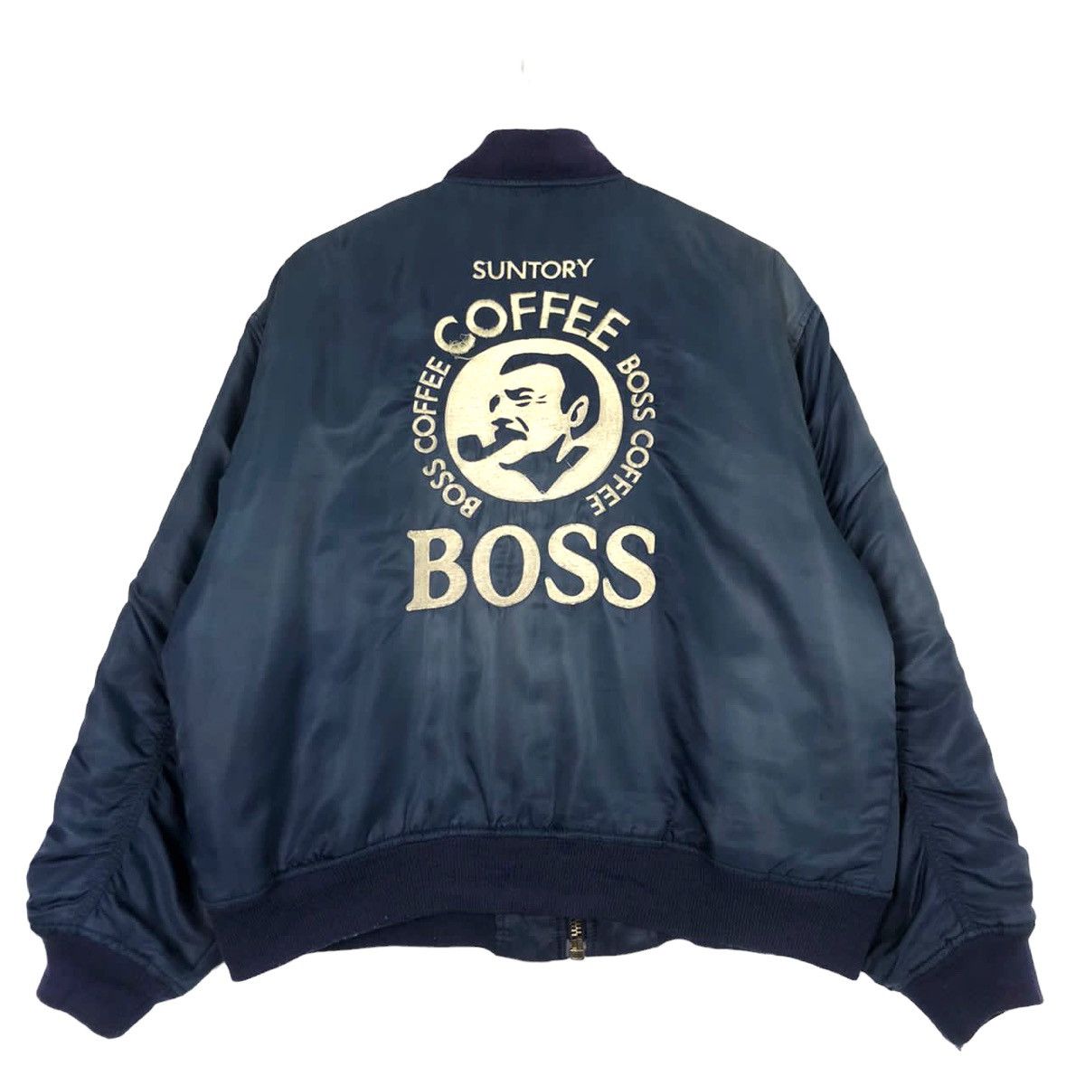 ARCHIVE💥90s SUNTORY BOSS COFFEE BOMBER JACKET SUNFADED