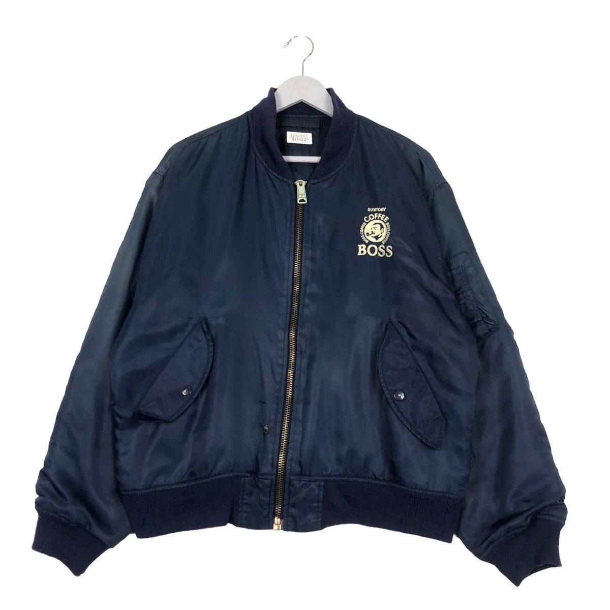 Japanese Brand × Vintage ARCHIVE💥90s SUNTORY BOSS COFFEE BOMBER JACKET SUNFADED Size US L / EU 52-54 / 3 - 2 Thumbnail