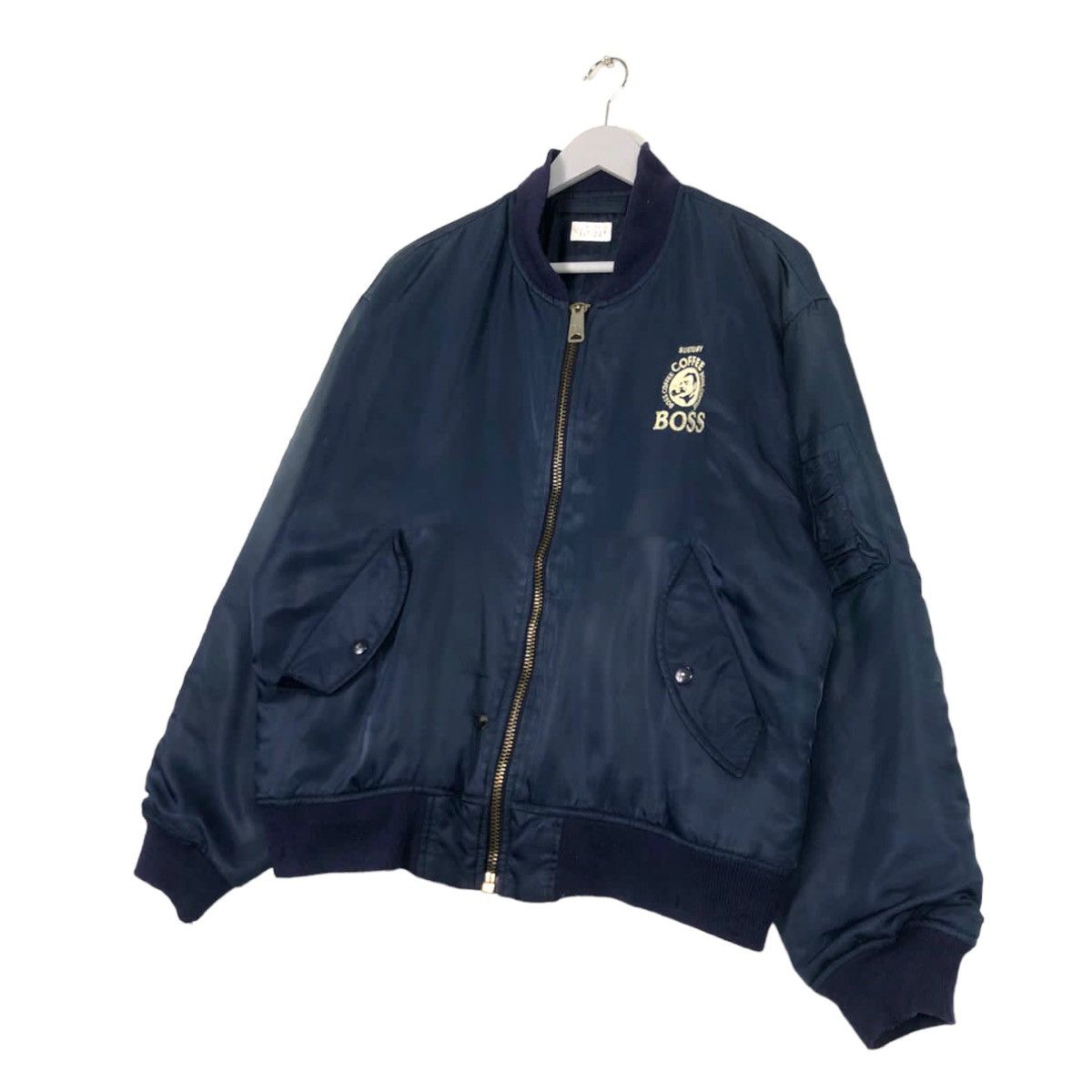 Japanese Brand × Vintage ARCHIVE💥90s SUNTORY BOSS COFFEE BOMBER JACKET SUNFADED Size US L / EU 52-54 / 3 - 3 Thumbnail