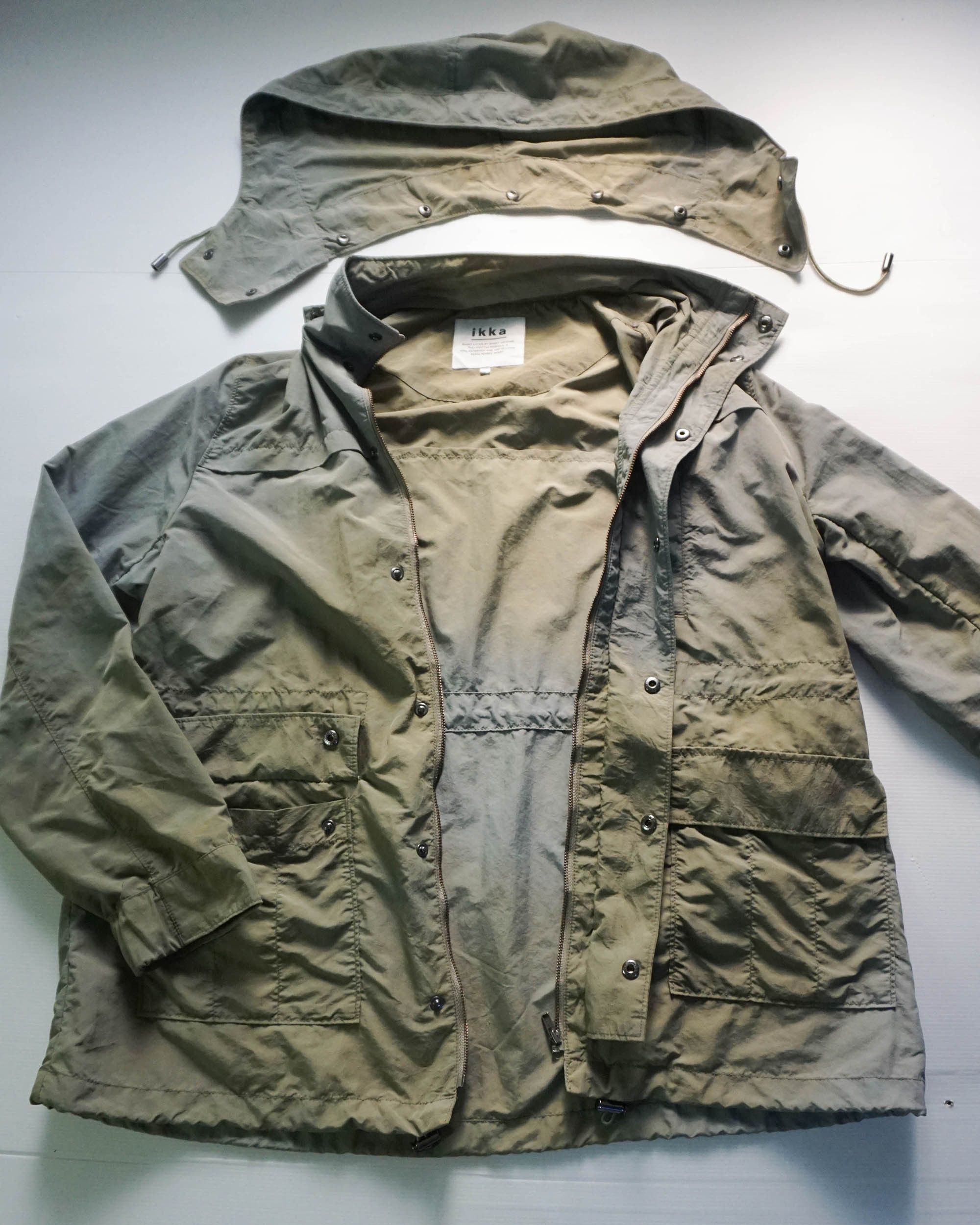 Japanese Brand IKKA Sun Faded Hooded Windbreaker Size US M / EU 48-50 / 2 - 8 Thumbnail