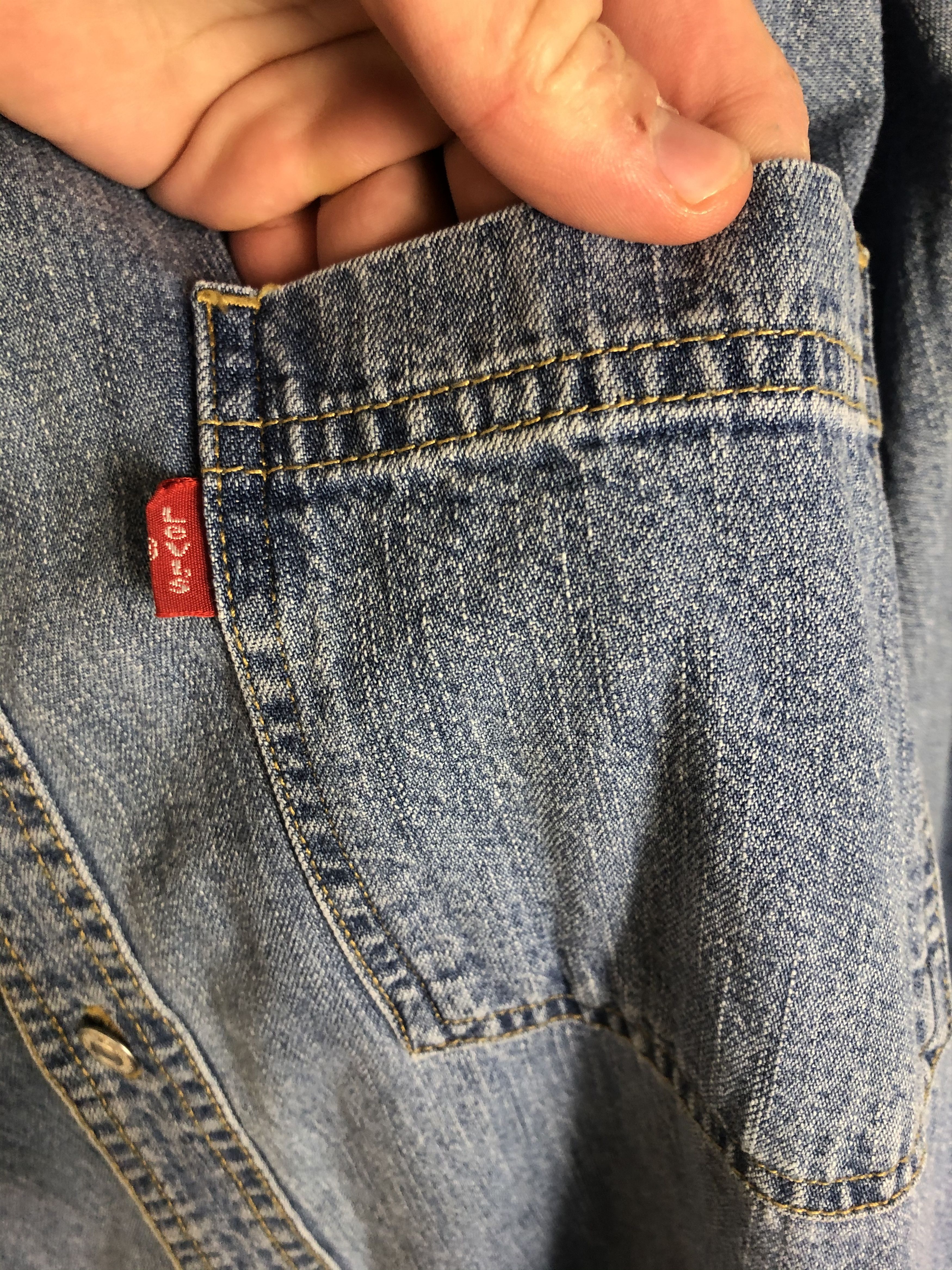 Levi's × Levi's Vintage Clothing × Vintage Vintage 90s Levi’s Denim Western Shirt Size US XL / EU 56 / 4 - 4 Thumbnail