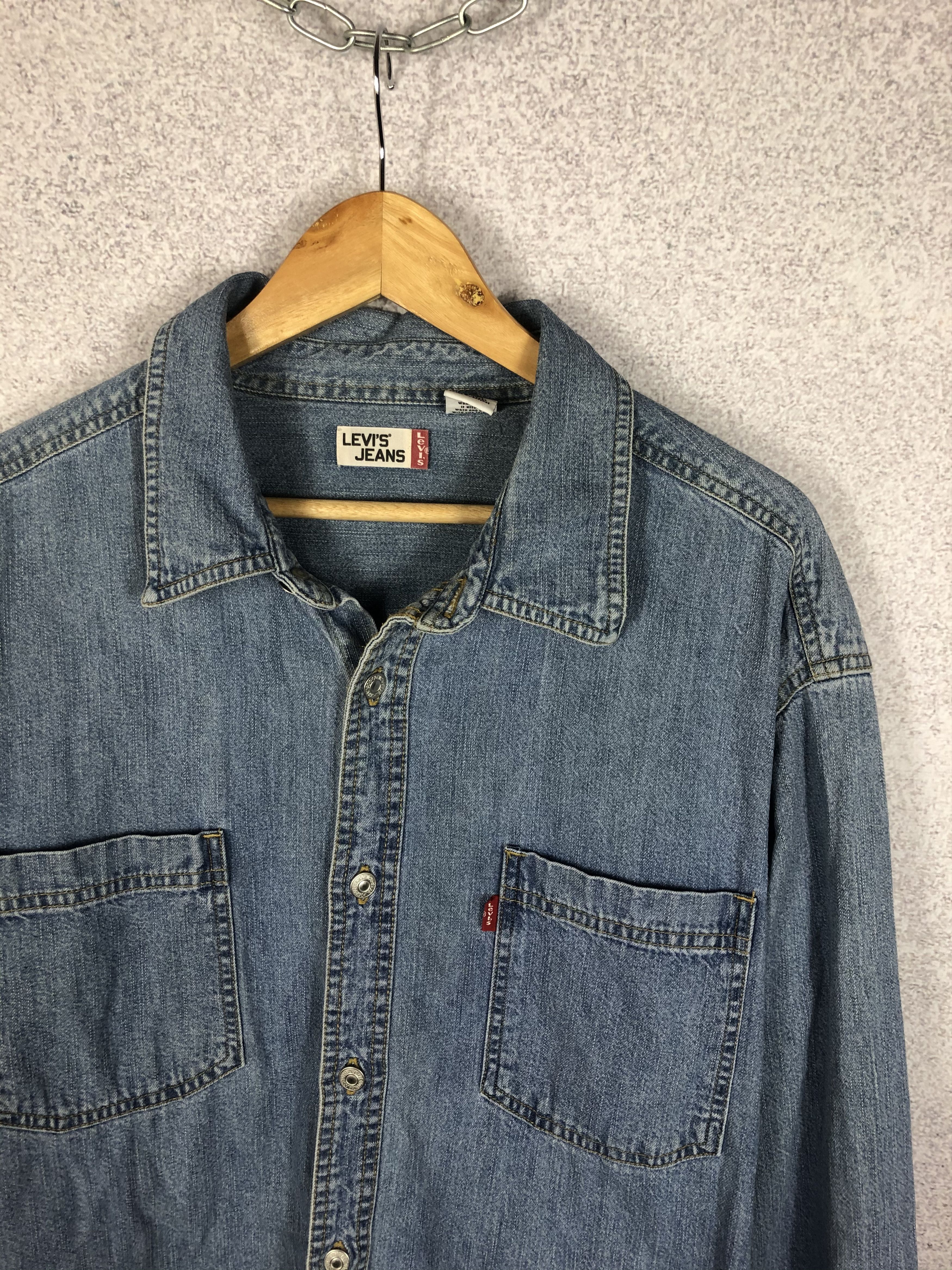 Levi's × Levi's Vintage Clothing × Vintage Vintage 90s Levi’s Denim Western Shirt Size US XL / EU 56 / 4 - 2 Thumbnail