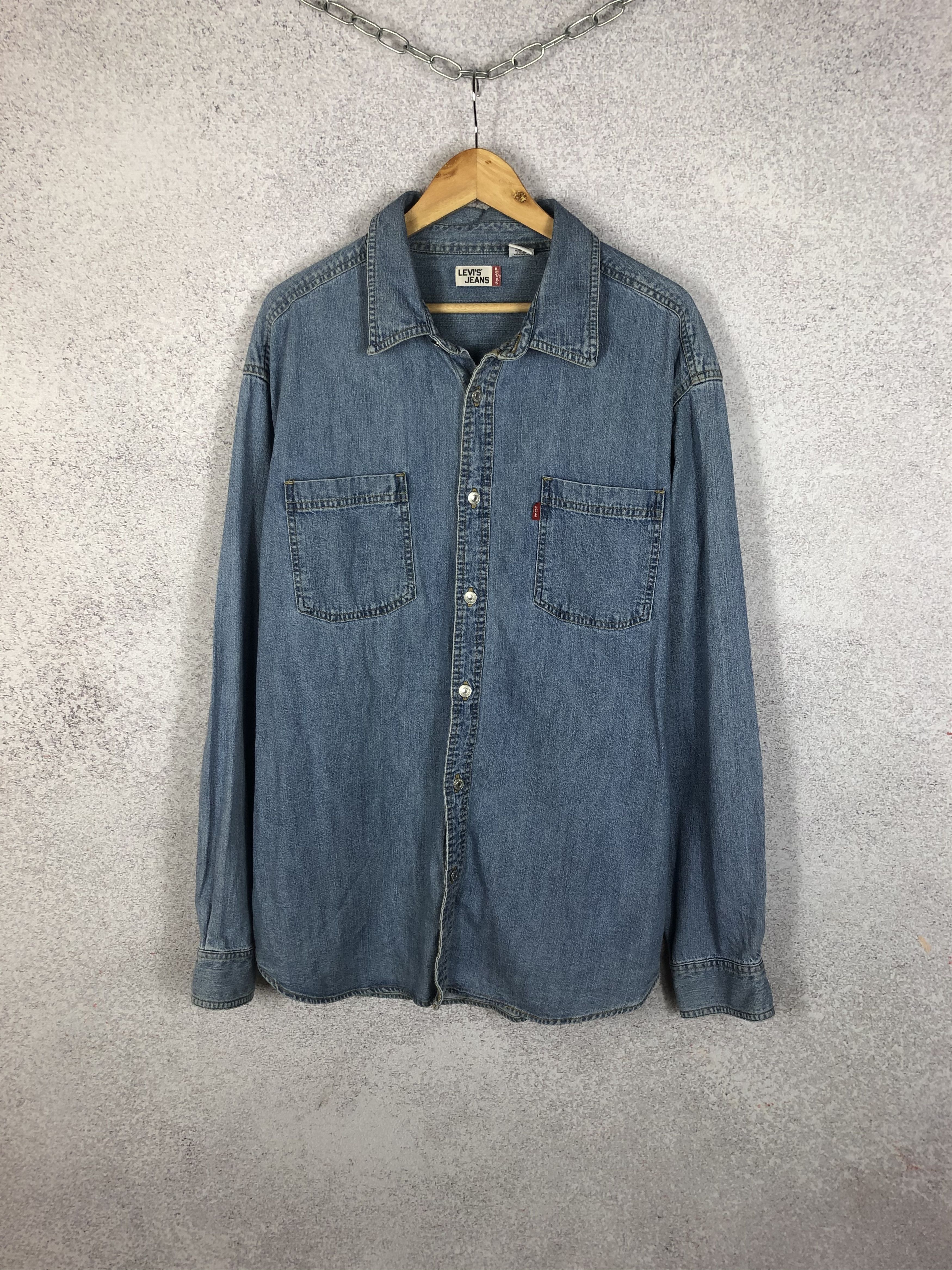 Levi's × Levi's Vintage Clothing × Vintage Vintage 90s Levi’s Denim Western Shirt Size US XL / EU 56 / 4 - 1 Thumbnail