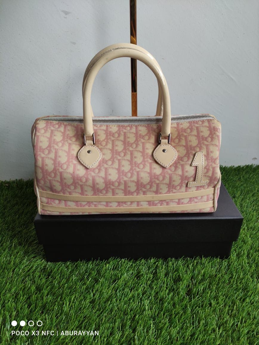 image of Authentic Christian Dior Trotter Pink Boston Bag, Women's