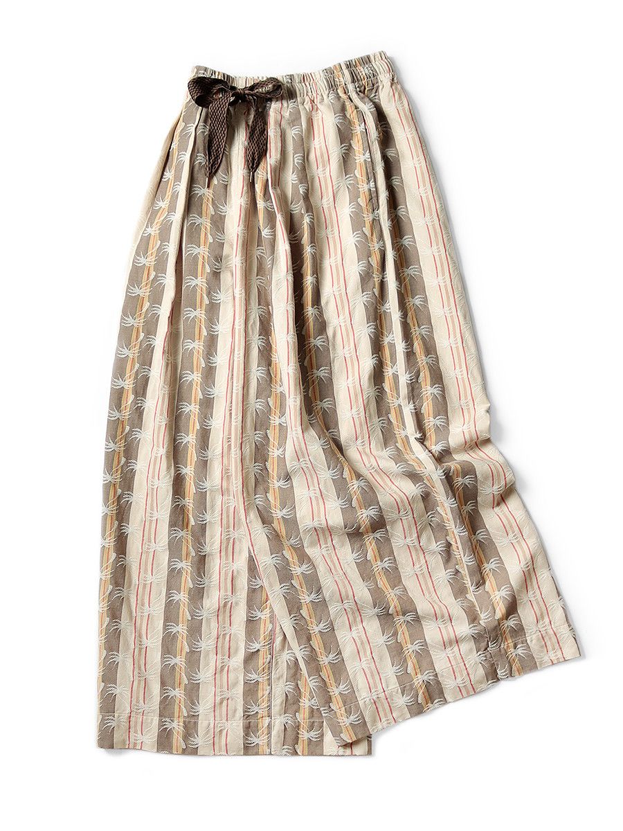 image of Kapital Palm Tree Jacquard Rude Baggy Pants in Cream, Men's (Size 32)