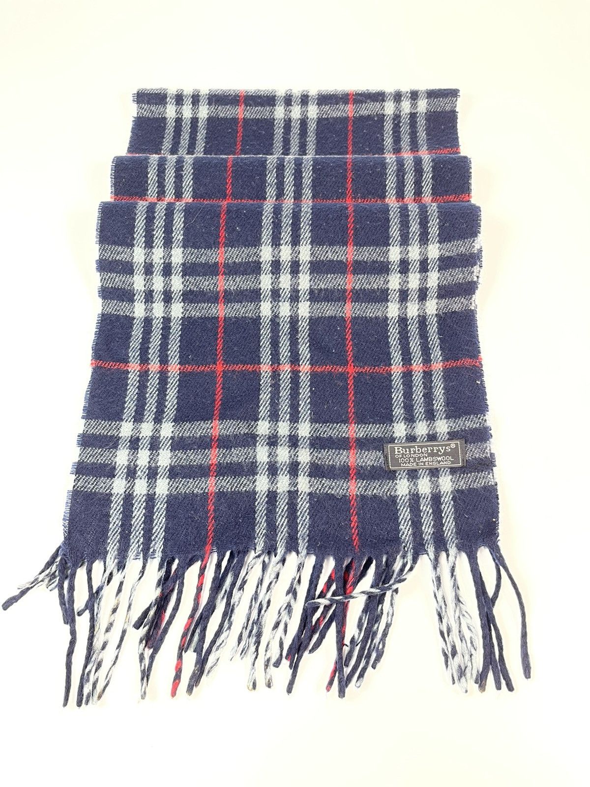 Burberry × Vintage Burberrys Muffler Scarf Nova Check Pattern Lambswool Size ONE SIZE - 5 Thumbnail