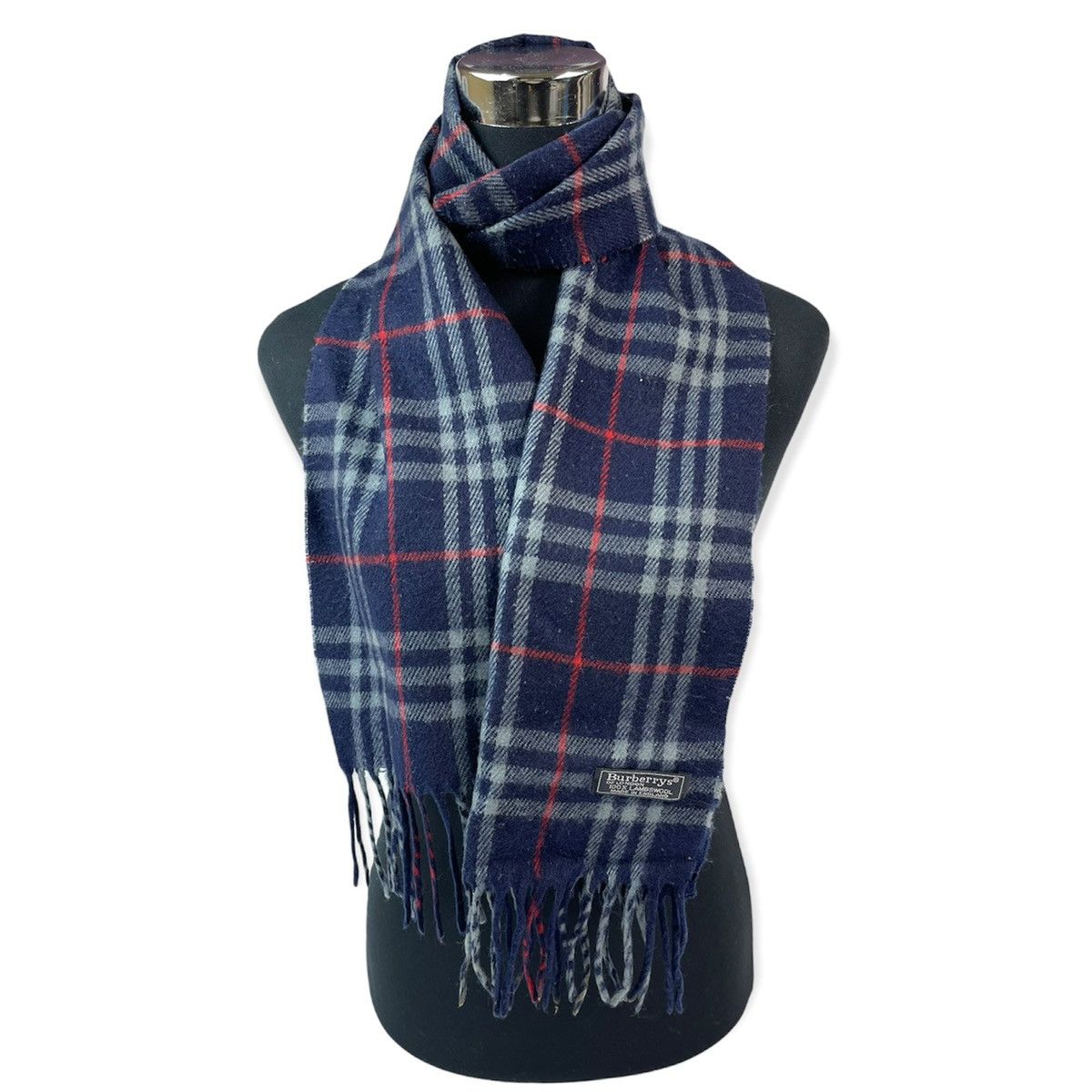 Burberrys Muffler Scarf Nova Check Pattern Lambswool