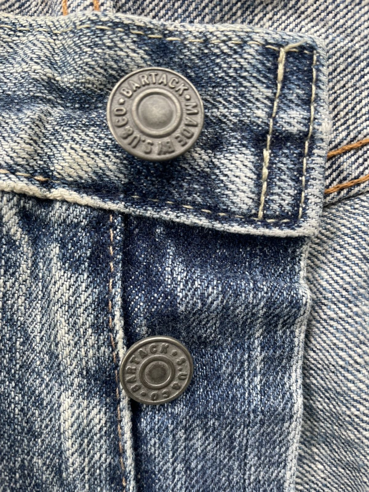 Japanese Brand Bartack Aging Wash Selvedge Denim Size US 32 / EU 48 - 22 Thumbnail