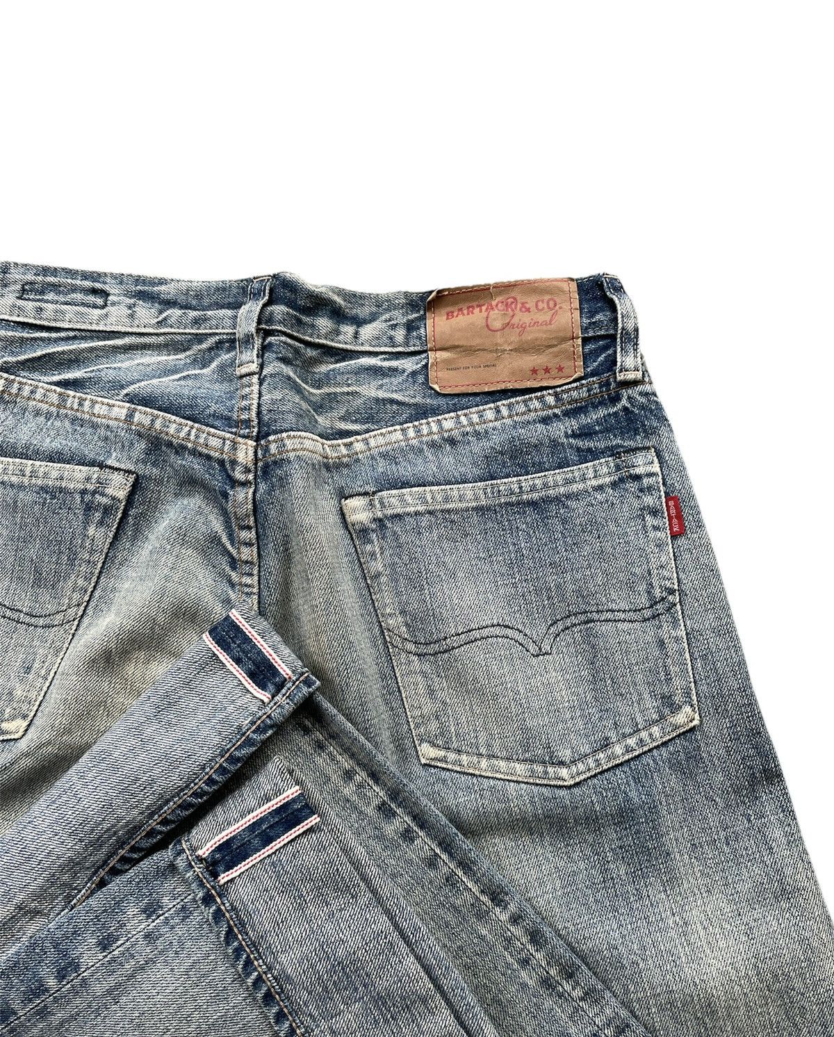 Japanese Brand Bartack Aging Wash Selvedge Denim Size US 32 / EU 48 - 16 Thumbnail