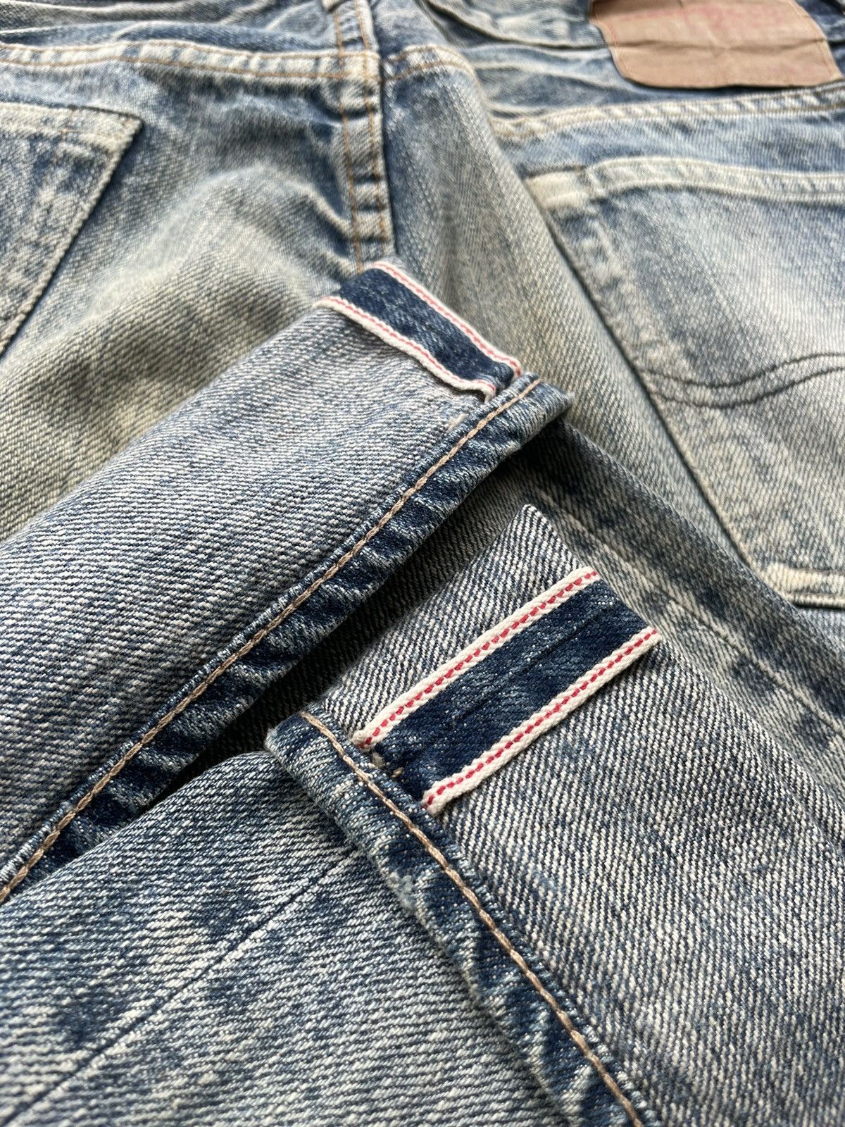 Japanese Brand Bartack Aging Wash Selvedge Denim Size US 32 / EU 48 - 17 Thumbnail