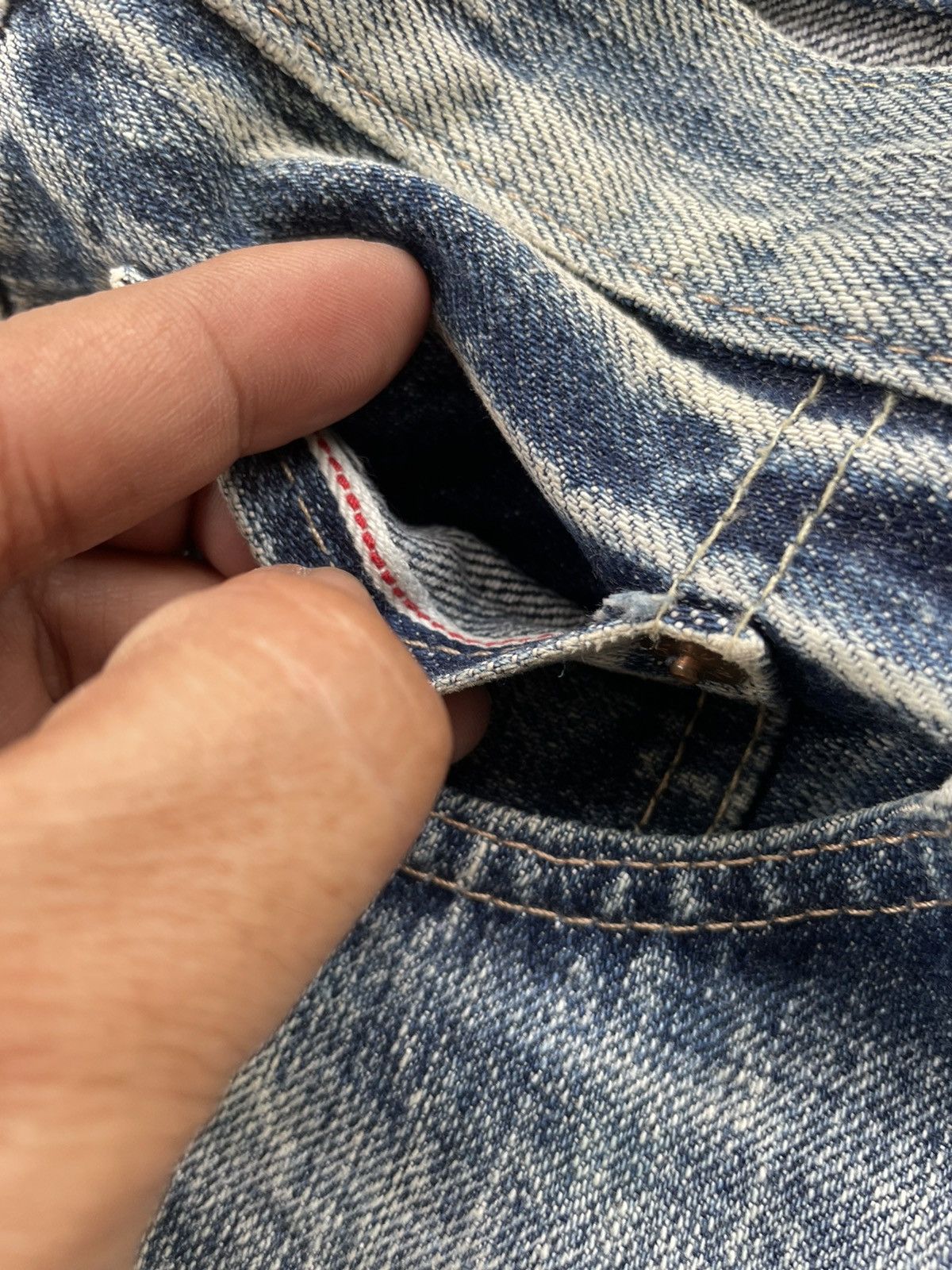 Japanese Brand Bartack Aging Wash Selvedge Denim Size US 32 / EU 48 - 24 Thumbnail