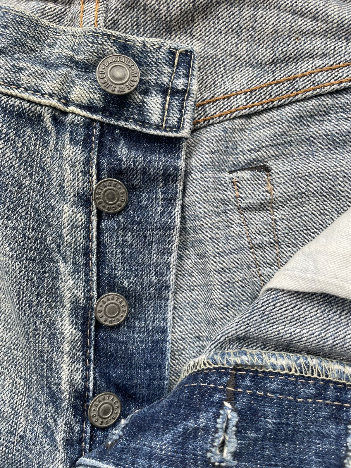 Japanese Brand Bartack Aging Wash Selvedge Denim Size US 32 / EU 48 - 23 Thumbnail