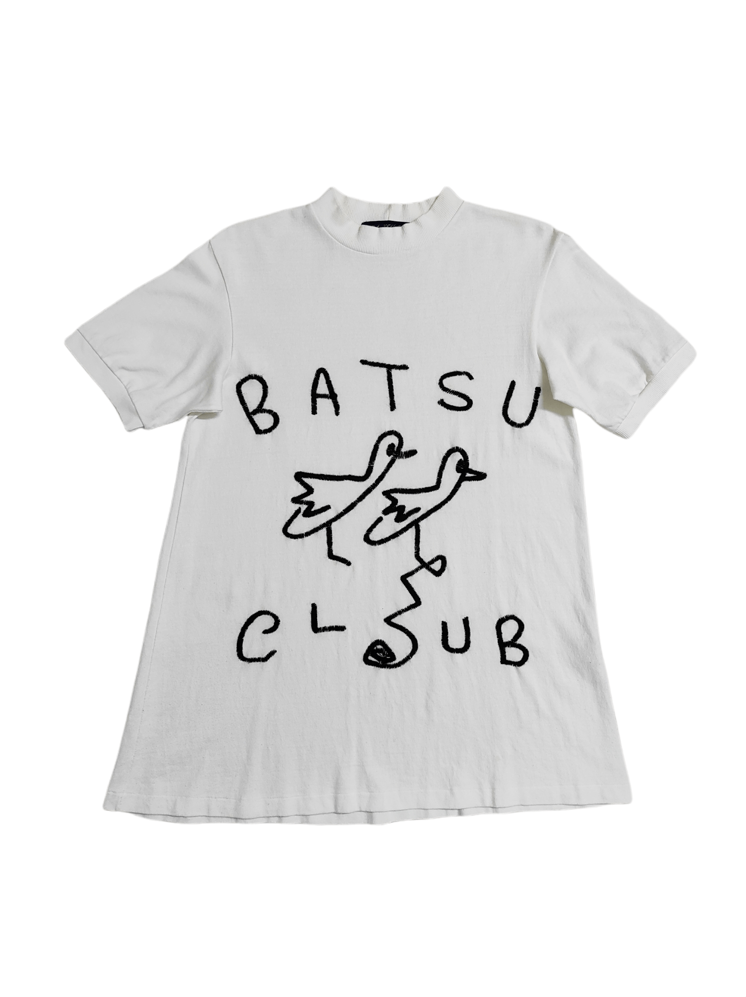Japanese Brand Vintage mid 90s BA-TSU CLUB Intarsia knit OS tee Size ONE SIZE - 1 Thumbnail
