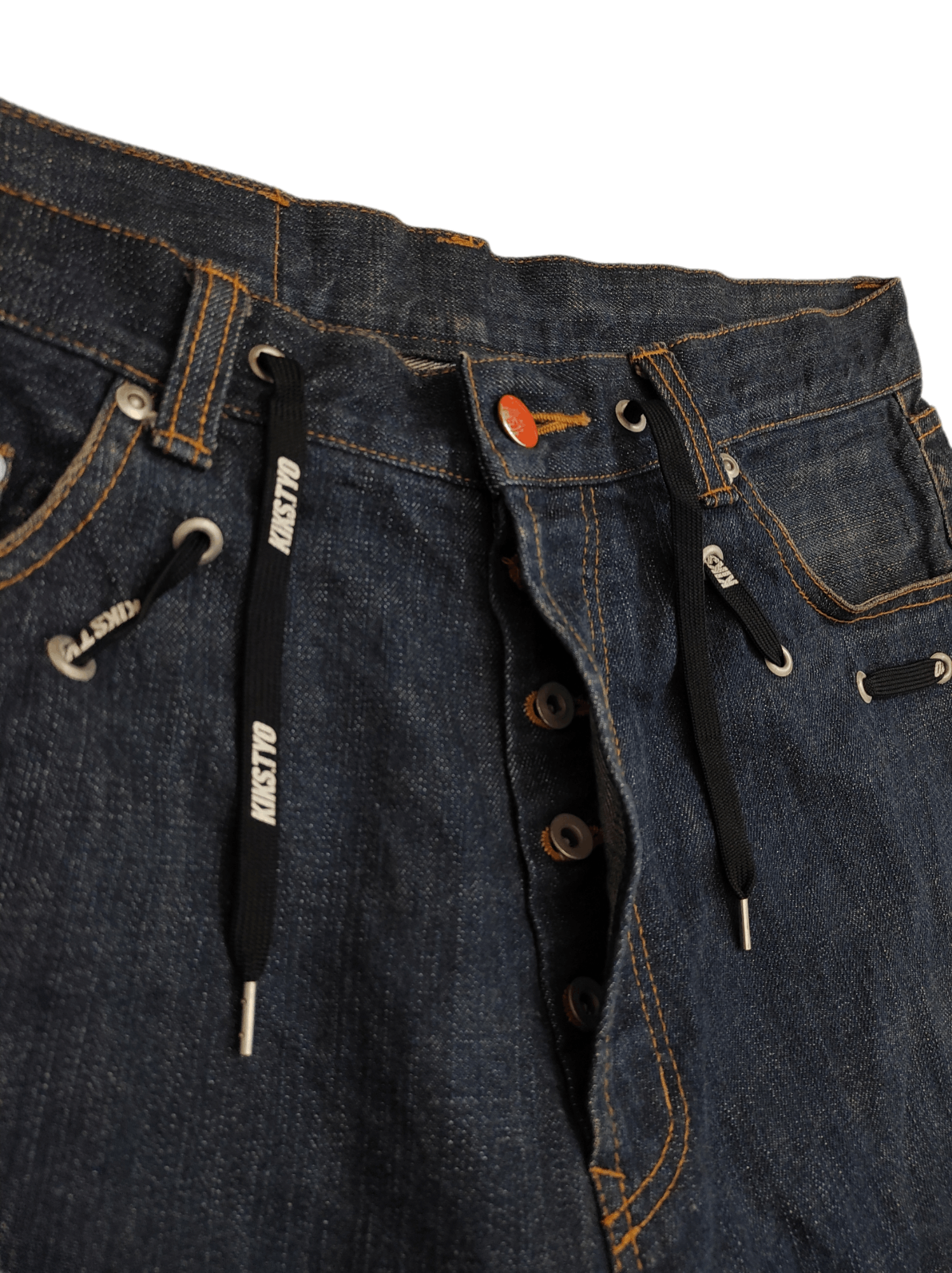 Japanese Brand FW2000 Kiks Tyo rigid denim with draw string Size US 34 / EU 50 - 11 Thumbnail