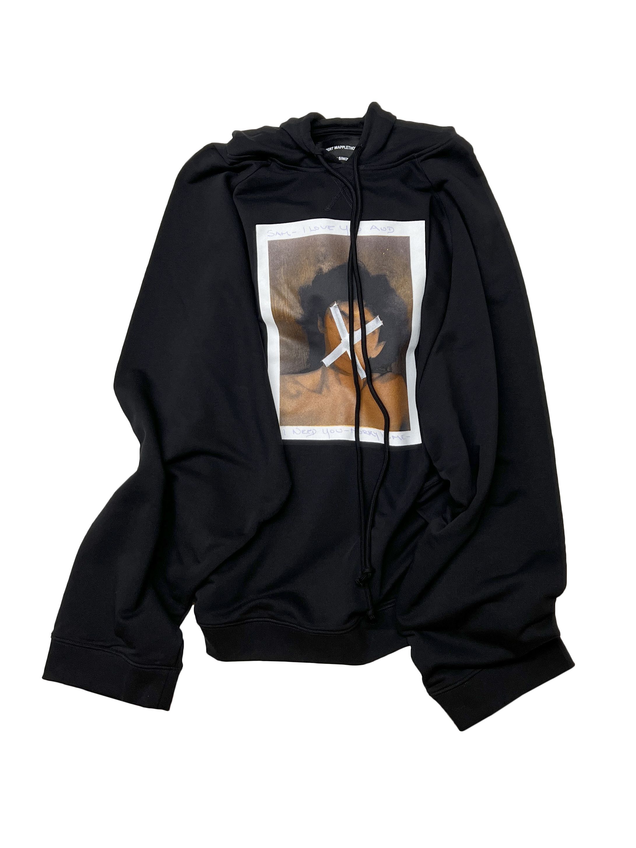 image of Raf Simons New — Ss17 Robert Mapplethorpe Oversized Hoodie in Black, Men's (Size Large)