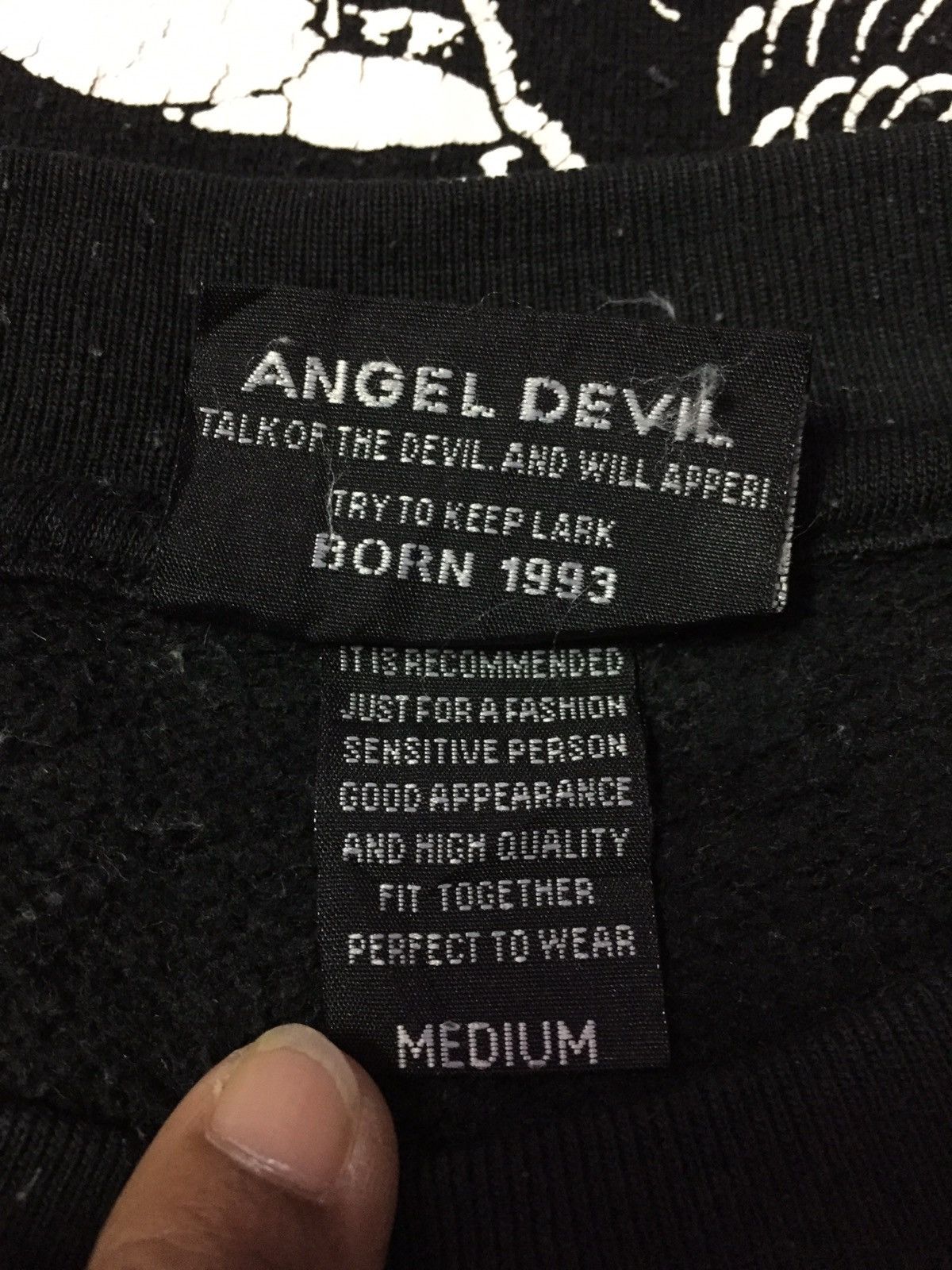 Japanese Brand Angel Devil Skull Sweatshirts Size Medium Size US M / EU 48-50 / 2 - 4 Thumbnail