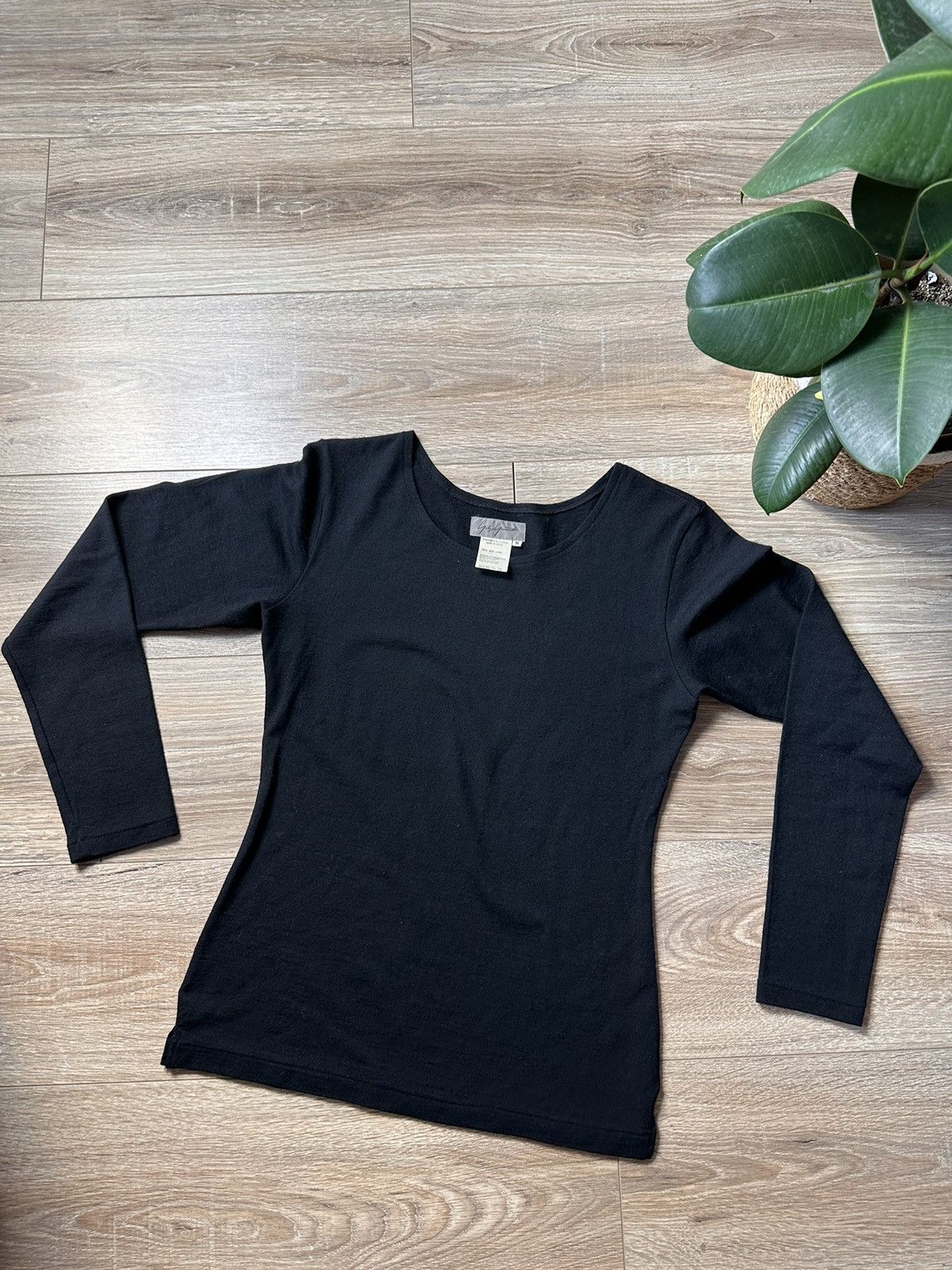 Japanese Brand × Yohji Yamamoto Vintage Yohji Yamamoto Black Longsleeve Size M / US 6-8 / IT 42-44 - 2 Thumbnail