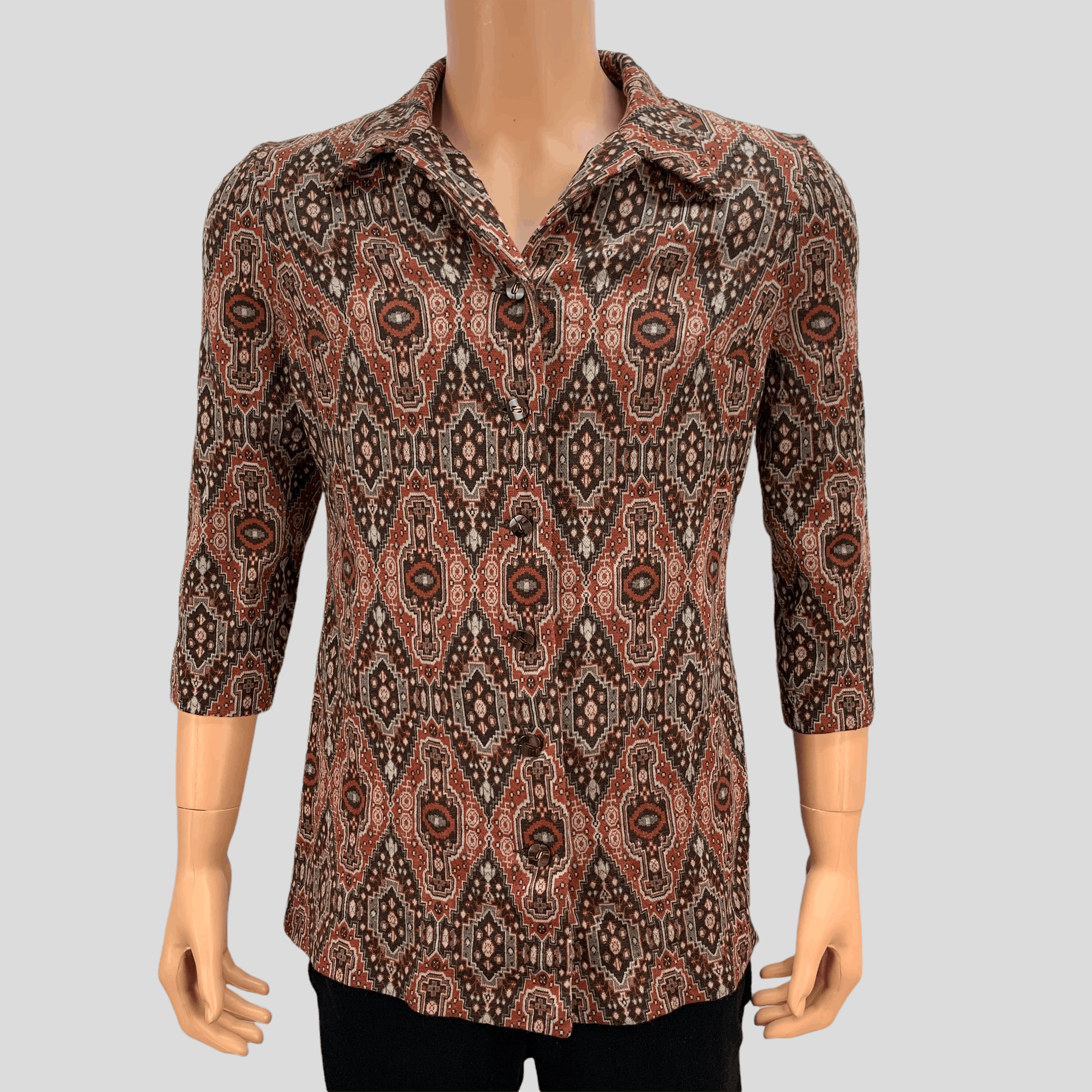 Japanese Brand Lucia Button Down Shirt Retro Style Nice Design #3682-128 Size M / US 6-8 / IT 42-44 - 2 Thumbnail