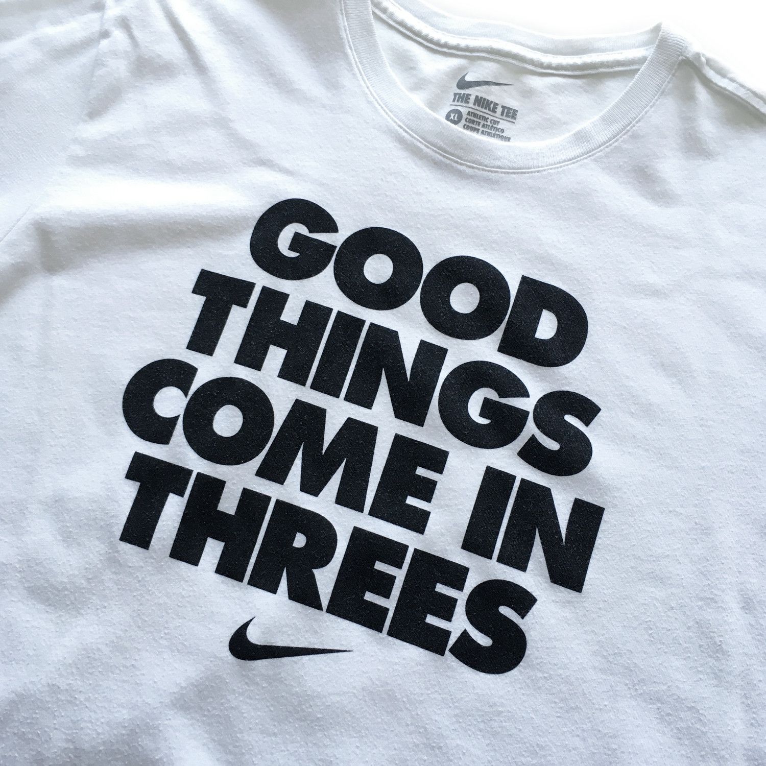 Nike Dri-Fit Good Things Come In Threes T-Shirt in White Size US L / EU 52-54 / 3 - 2 Thumbnail