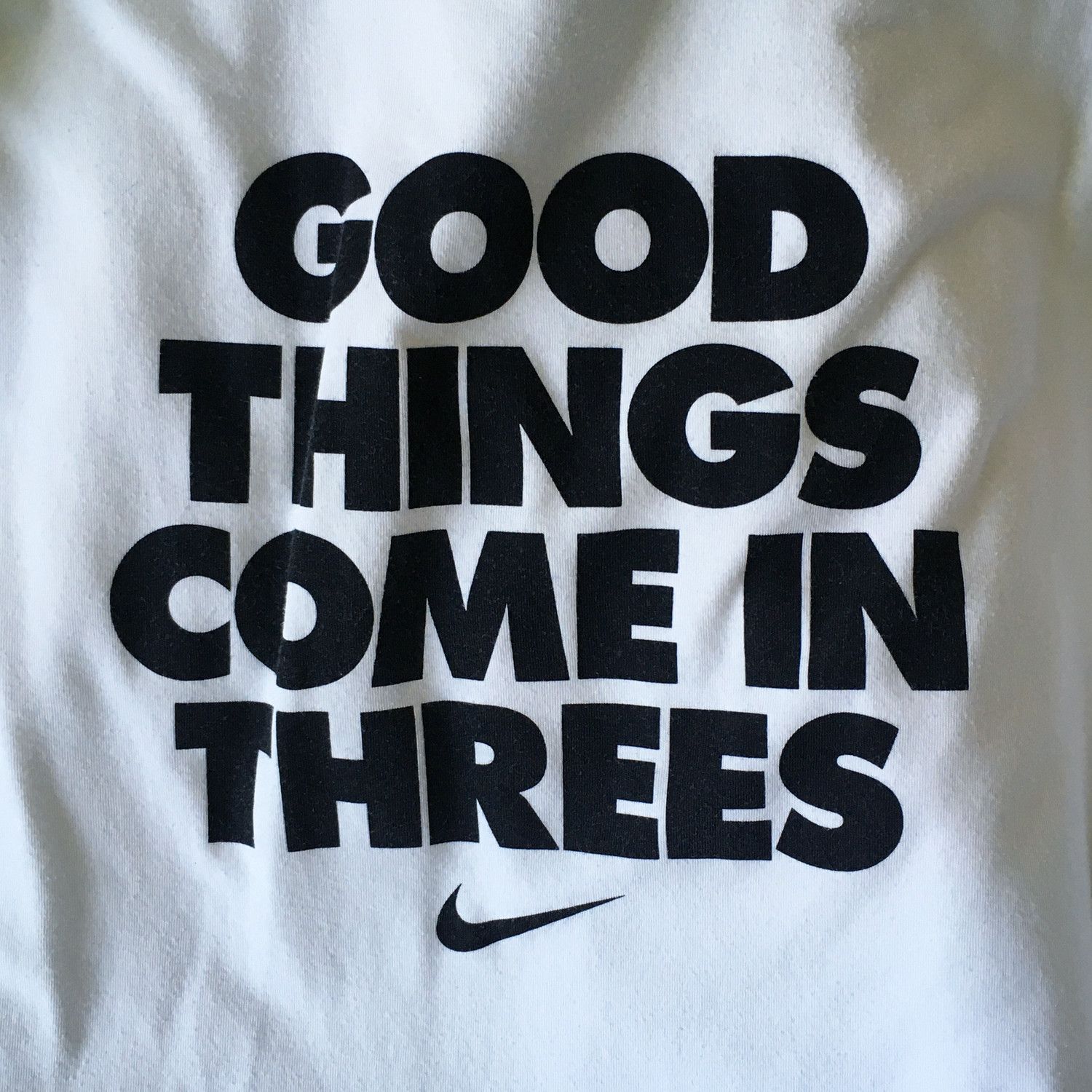 Nike Dri-Fit Good Things Come In Threes T-Shirt in White Size US L / EU 52-54 / 3 - 6 Thumbnail