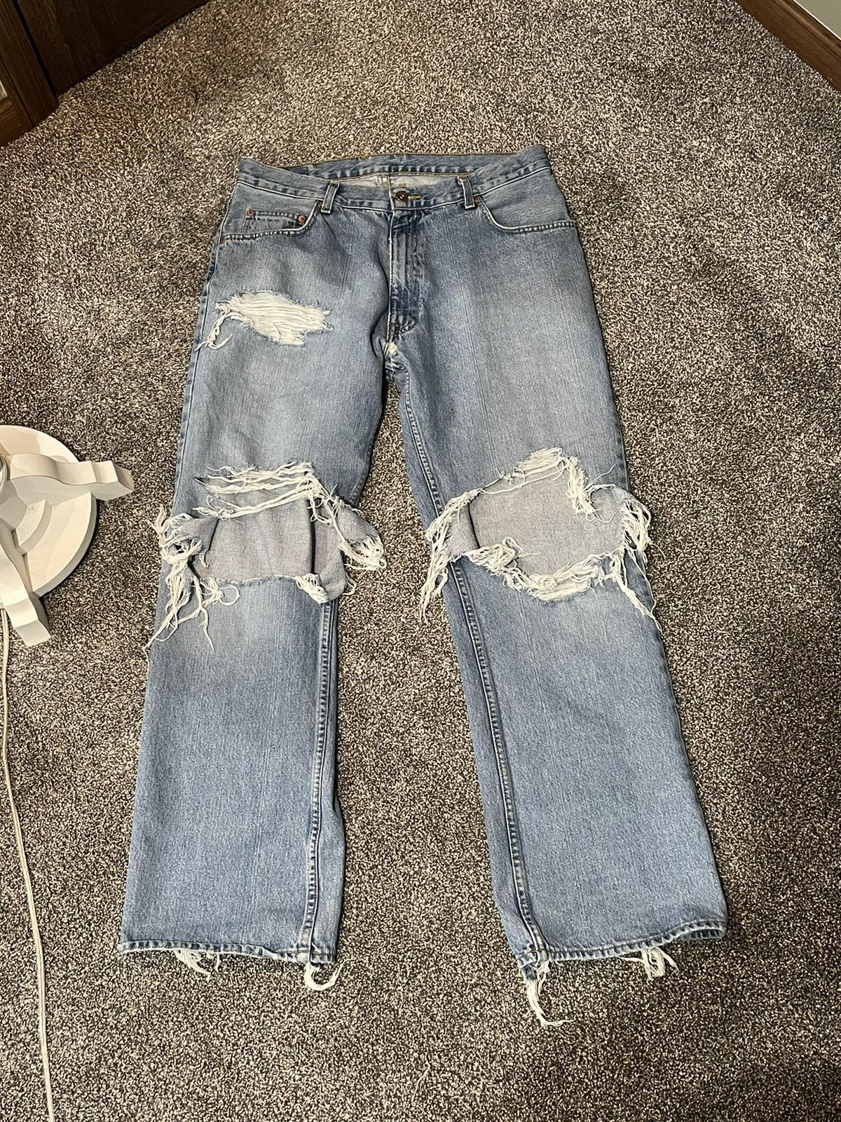Japanese Brand × Vintage Distressed Denim 34x32 Size US 34 / EU 50 - 4 Thumbnail