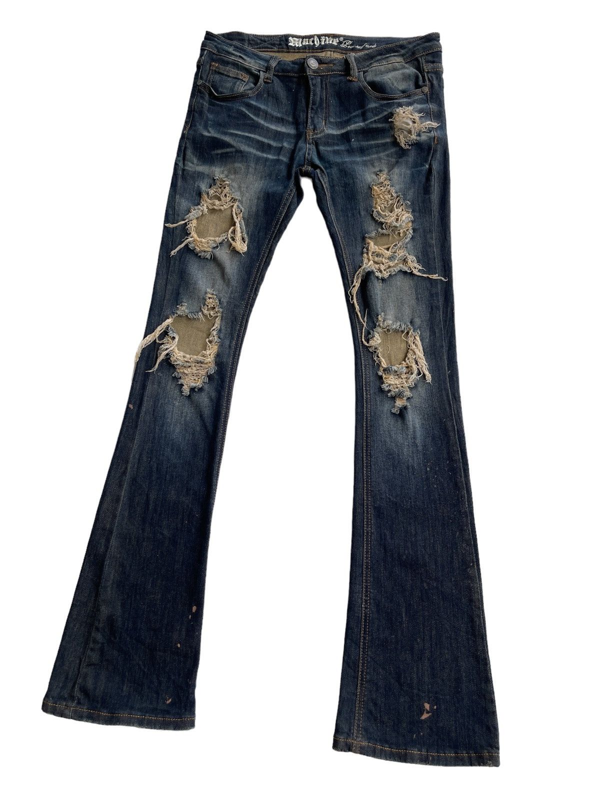 Japanese Brand Machine Nouvelle Mode Ripped Slim Strectch Bootcut Size US 31 - 4 Thumbnail